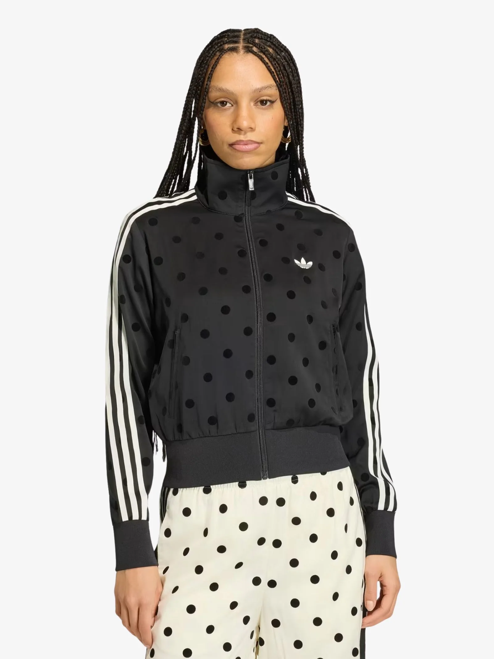 Satin Polka Dots Track Top