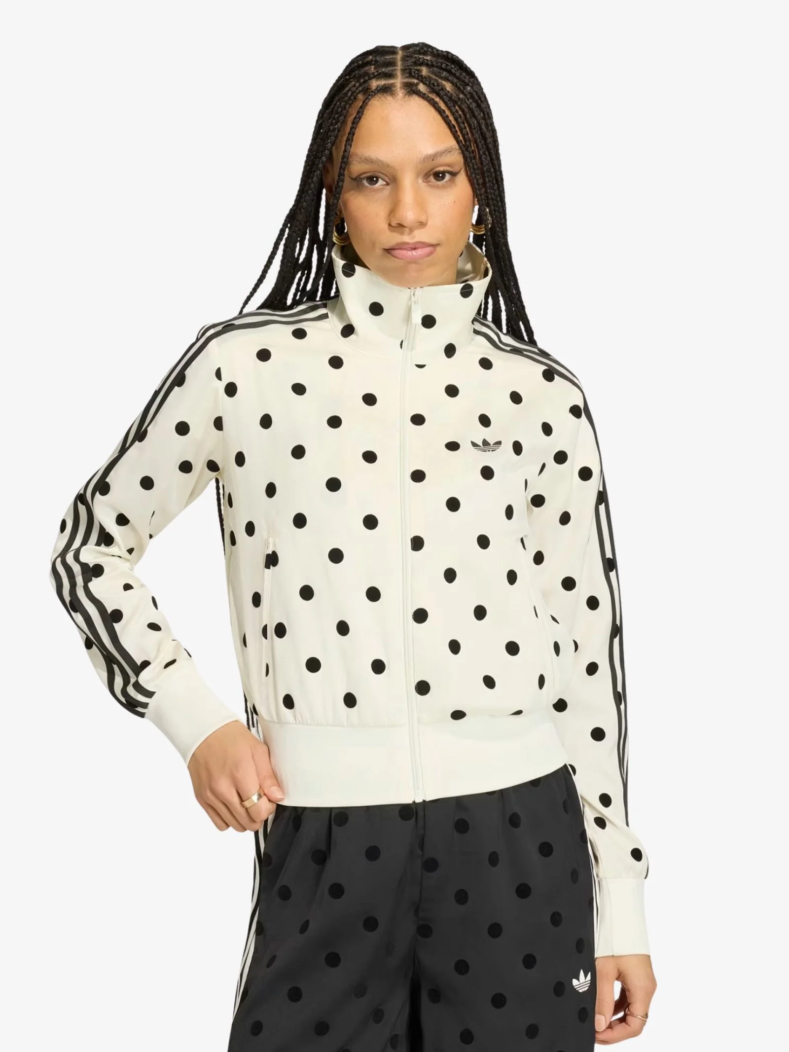 Satin Polka Dot Track Top