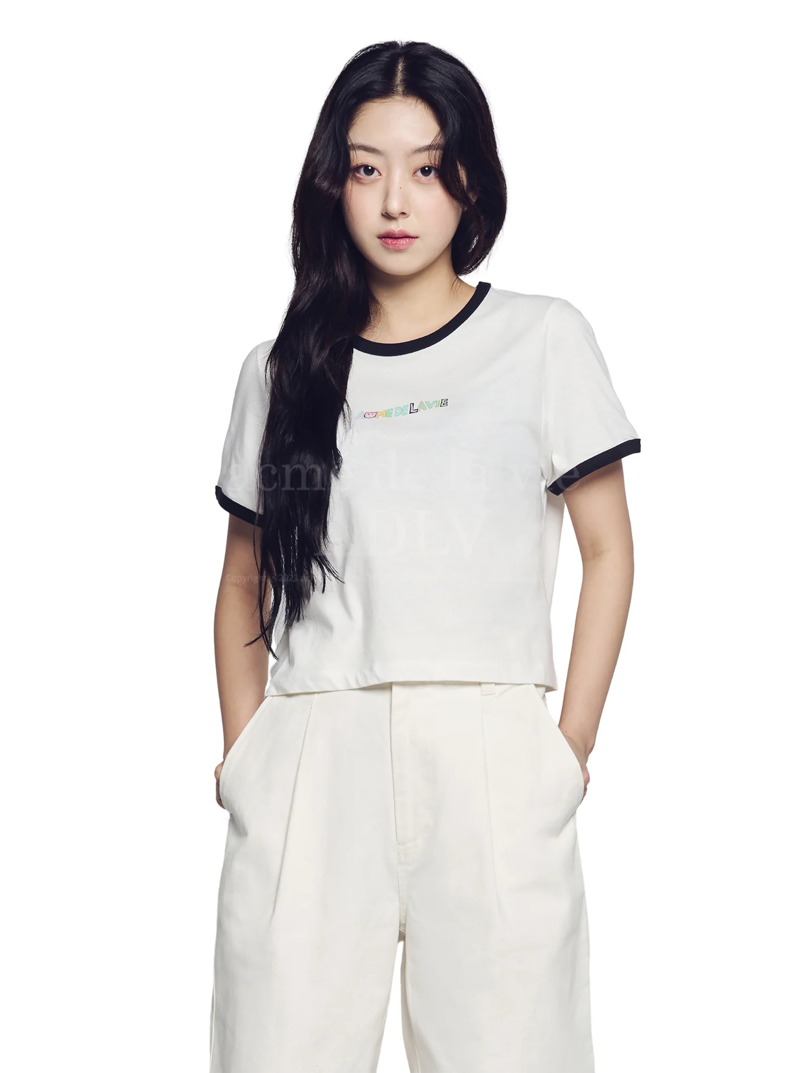 Belly Collage Logo Crop Short Sleeve T-Shirt