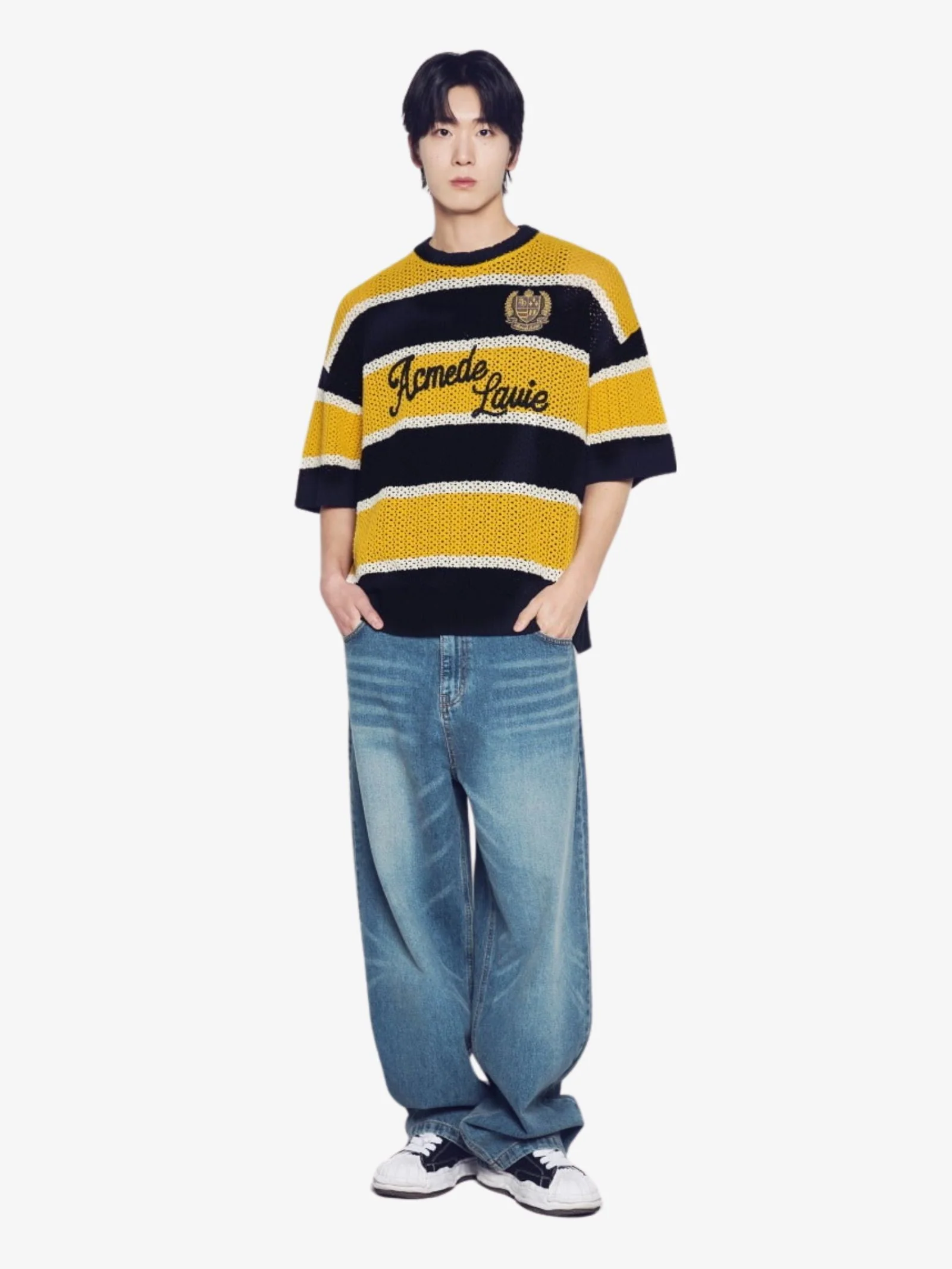 Oversize Stripe Short Sleeve Knit