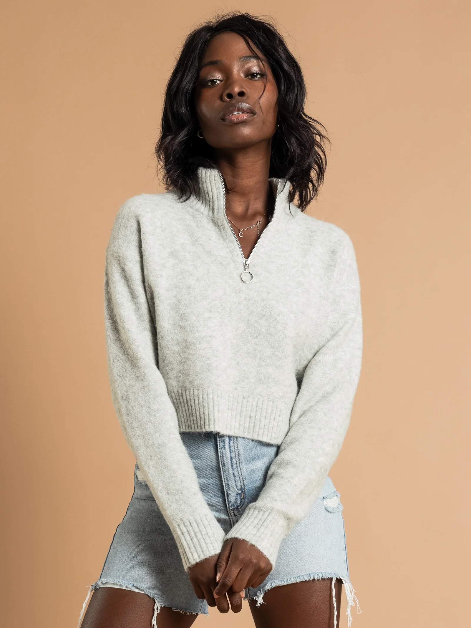 Aiden Zip Up Knit Jumper