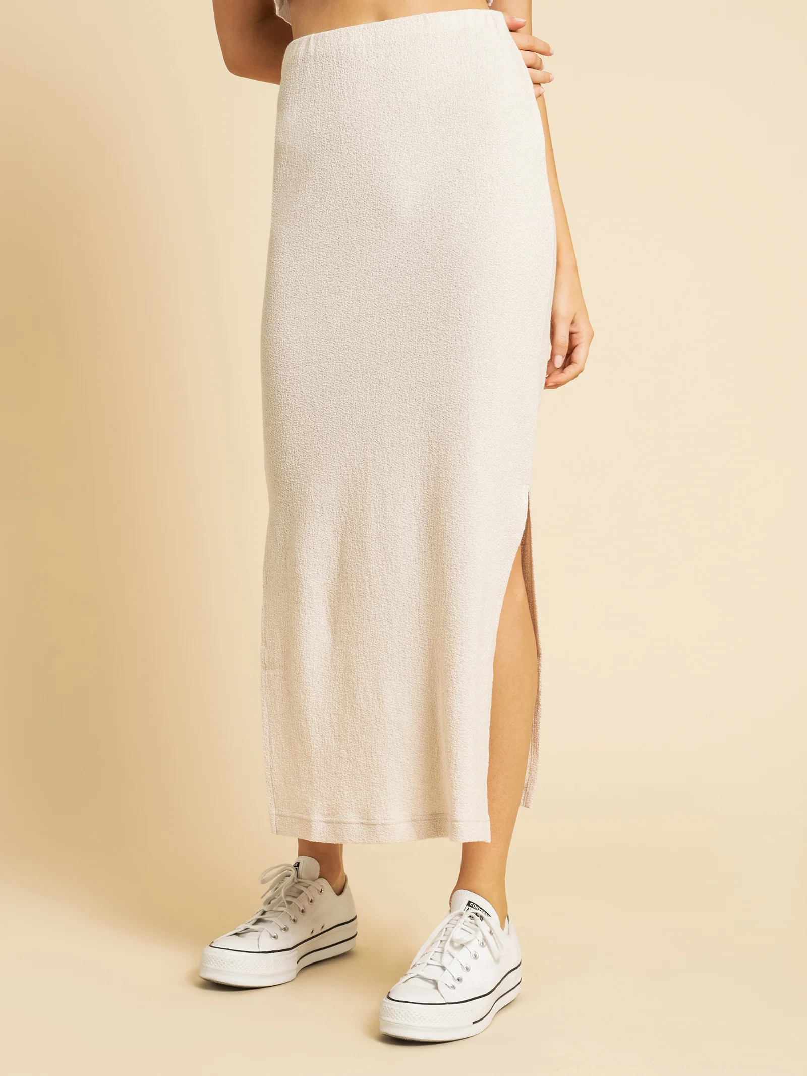 Bowie Textured Midi Skirt