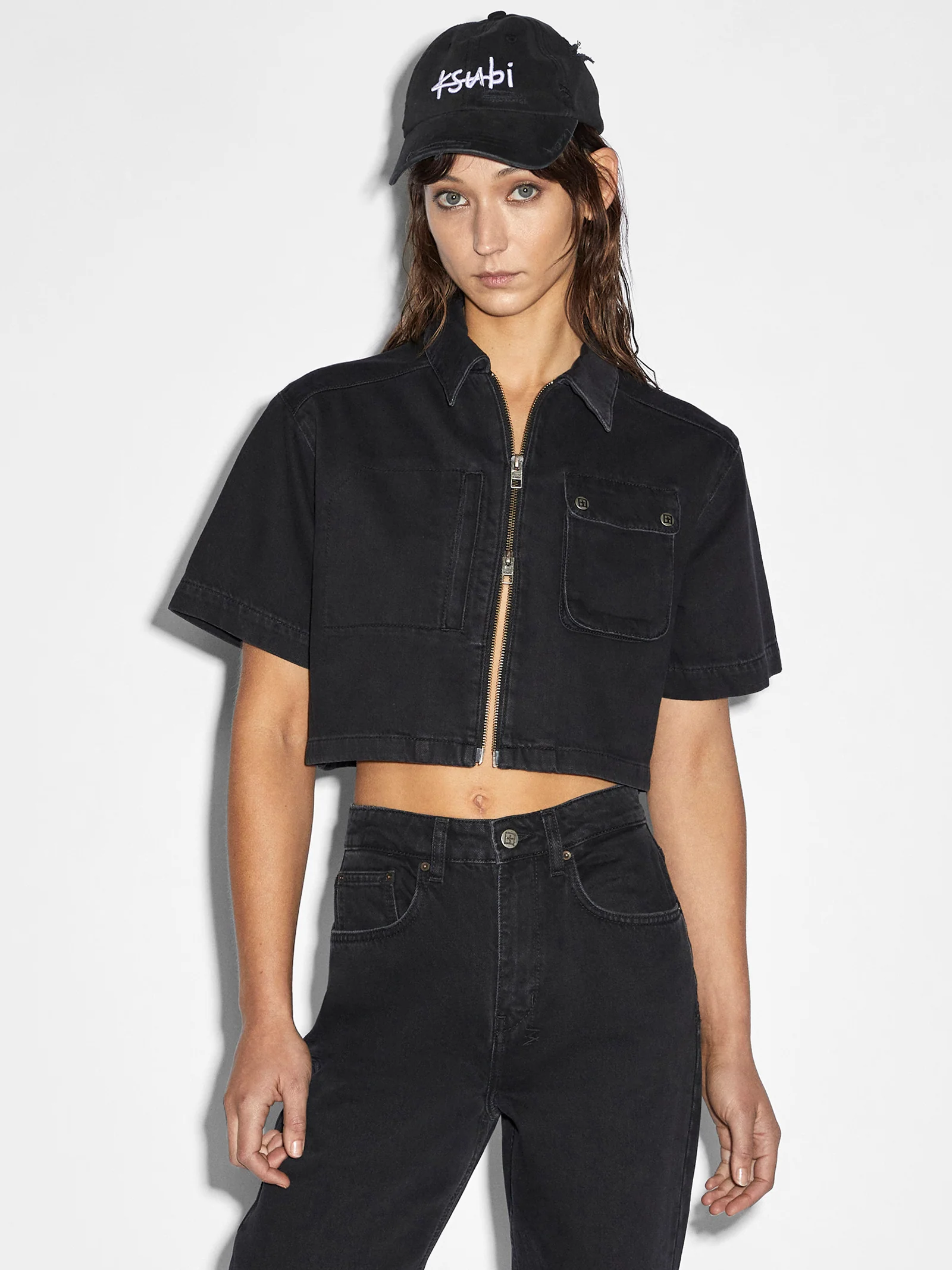 Boxy Crop Short Sleeve Shirt
