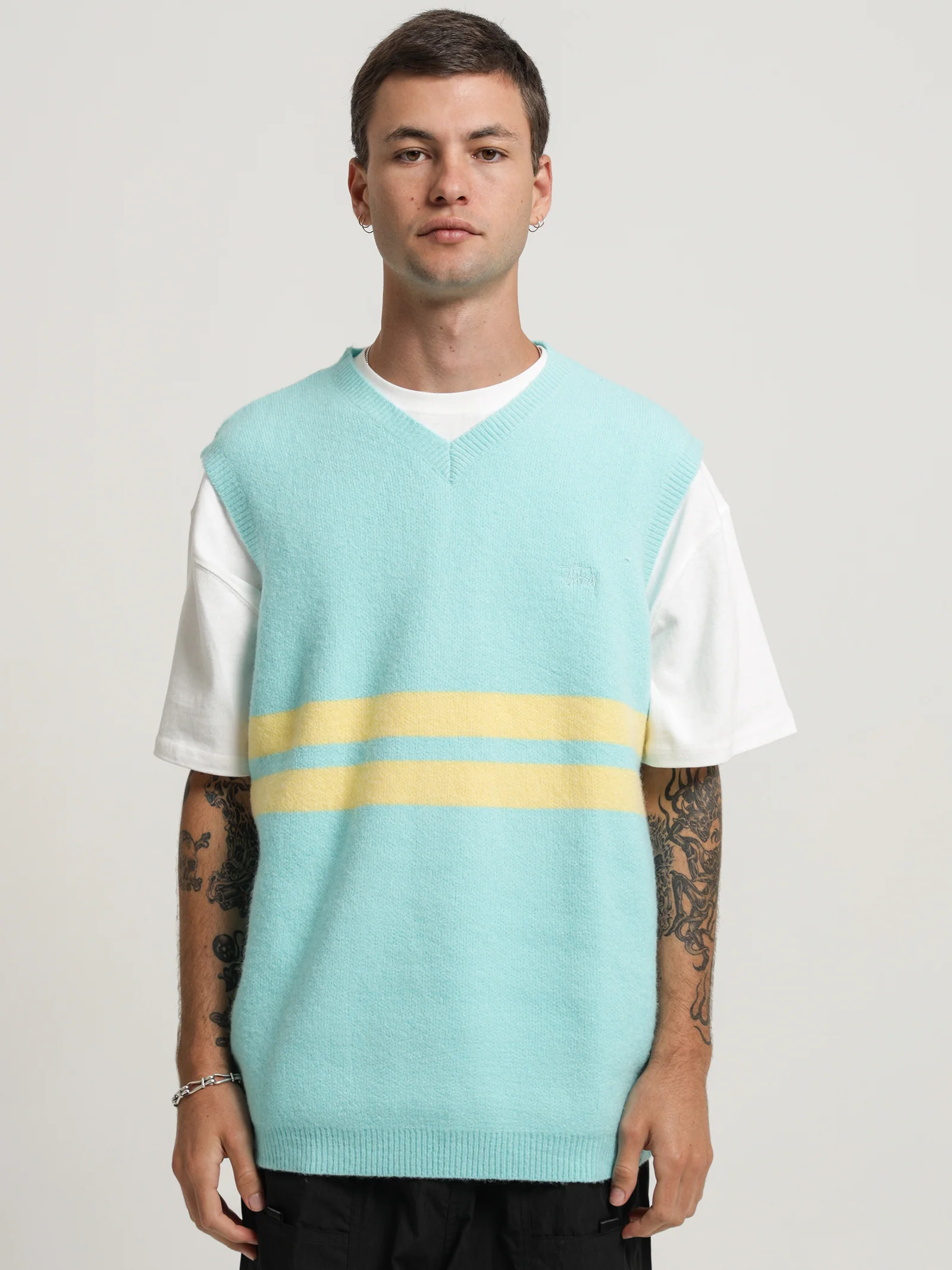 Brushed Stripe Knit Vest