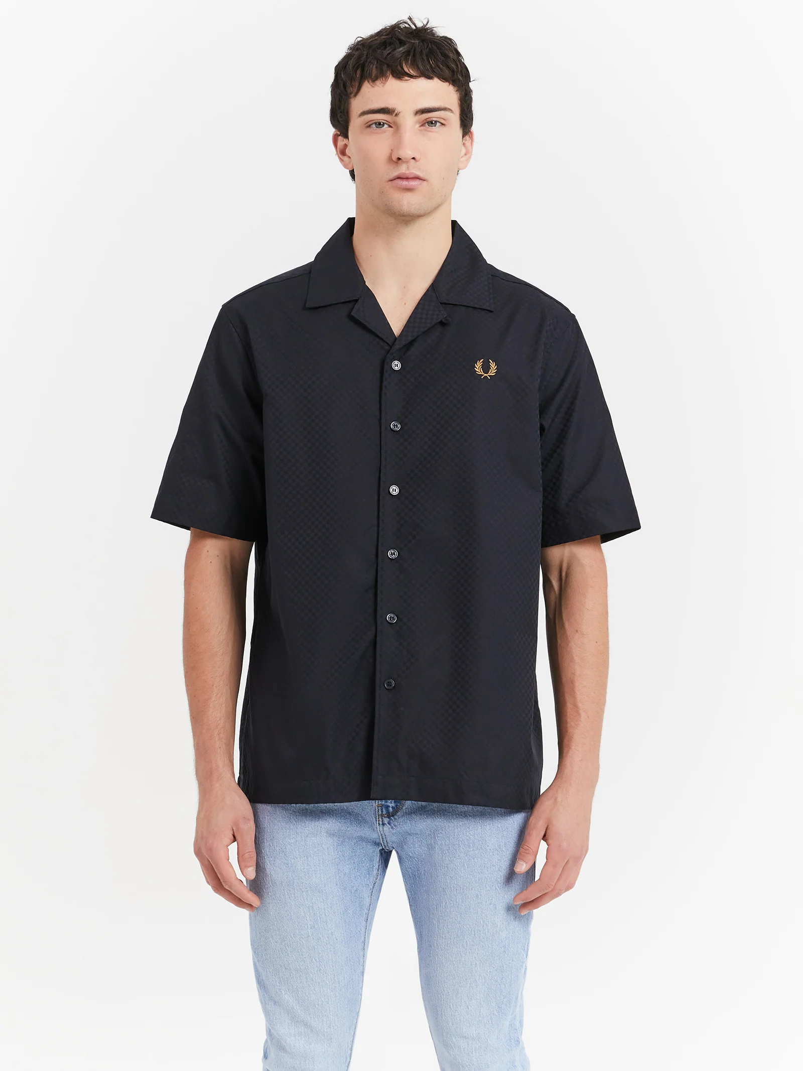 Chequerboard Revere Collar Shirt