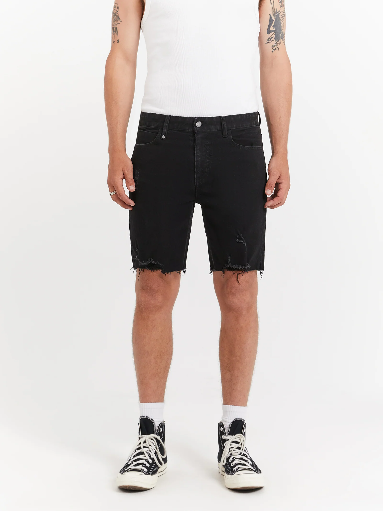 Destroyed Bones Denim Shorts
