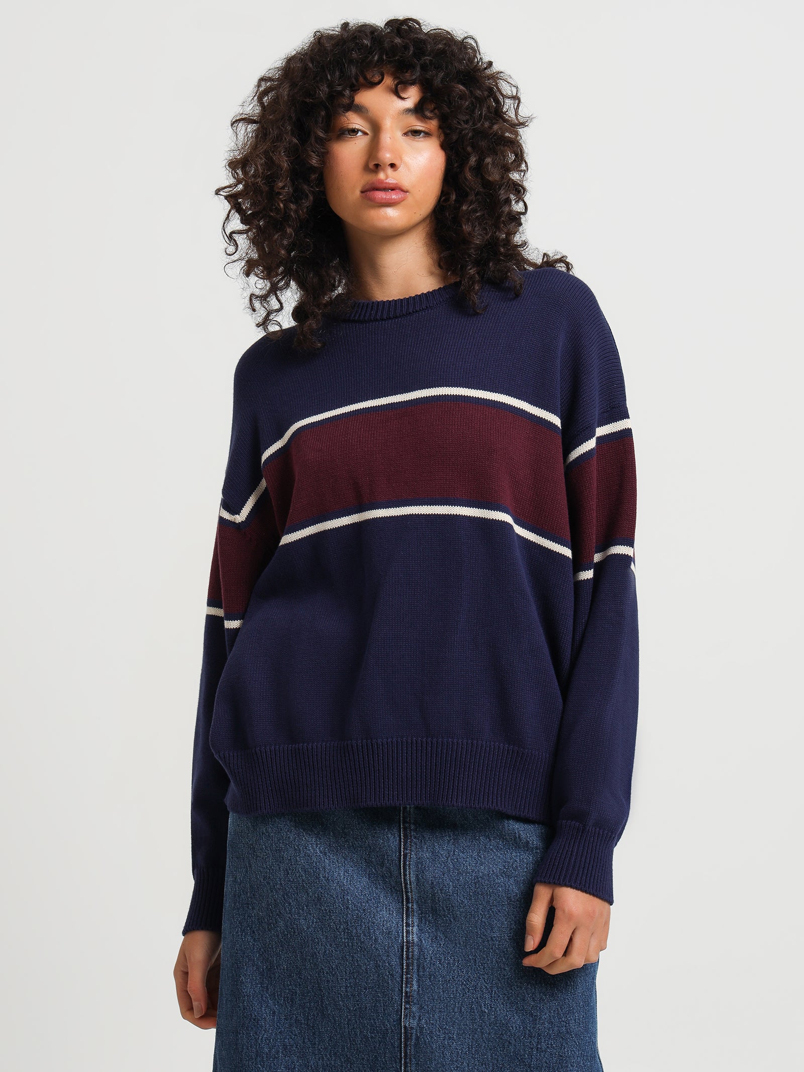 Emblem Panel Super Slouch Knit