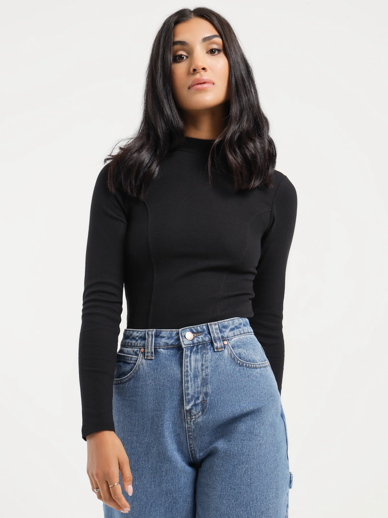 Emma High Neck Long Sleeve Top