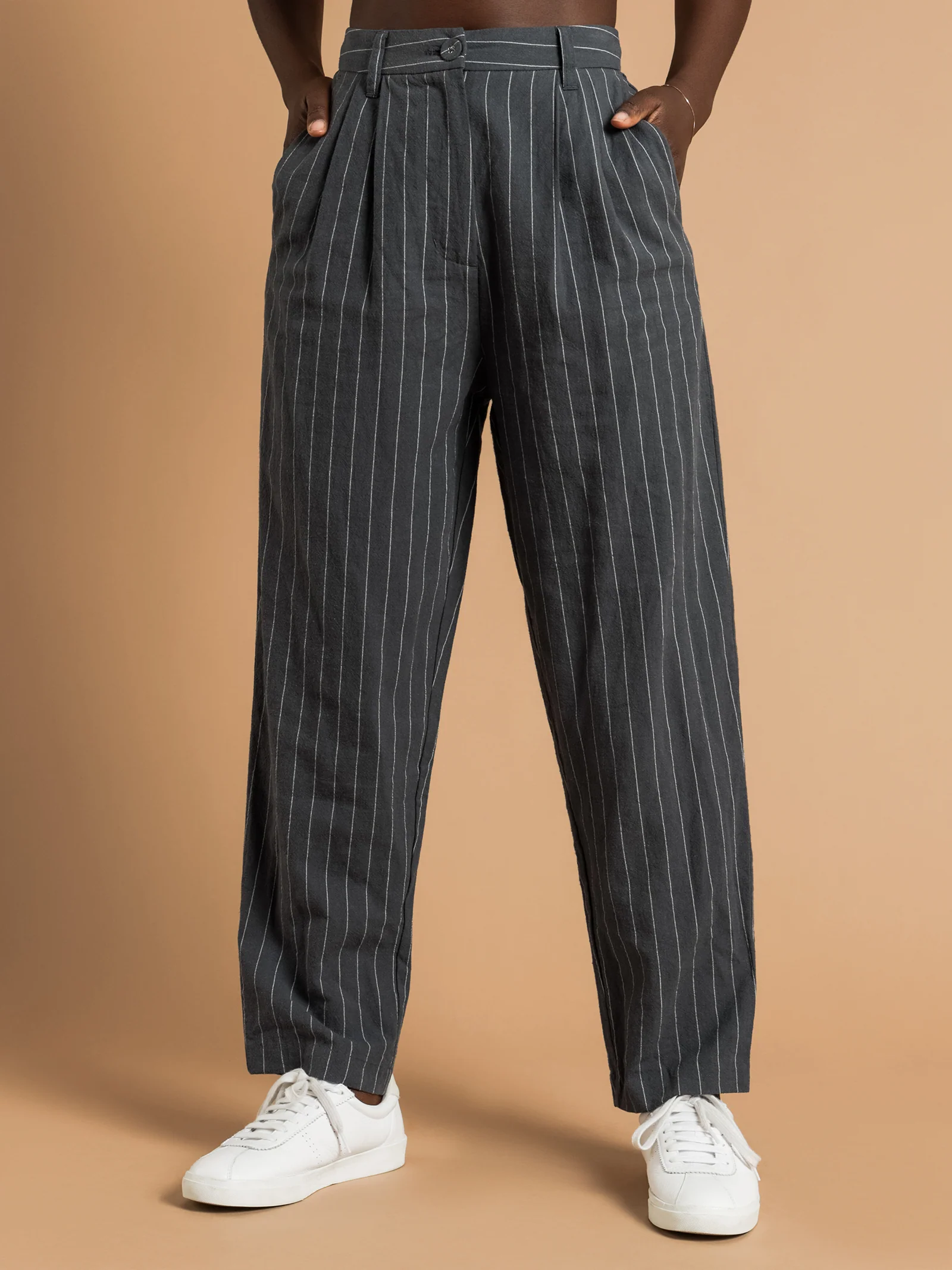 Finley Pinstripe Linen Pants