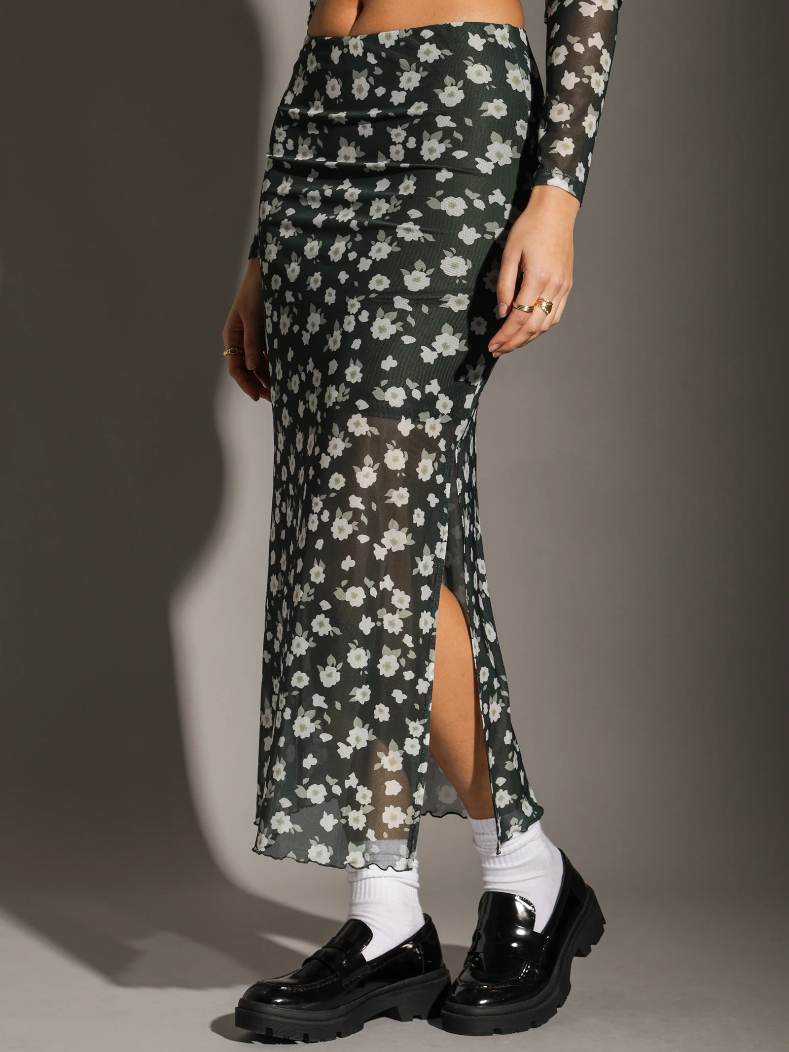Gemma Mesh Midi Skirt