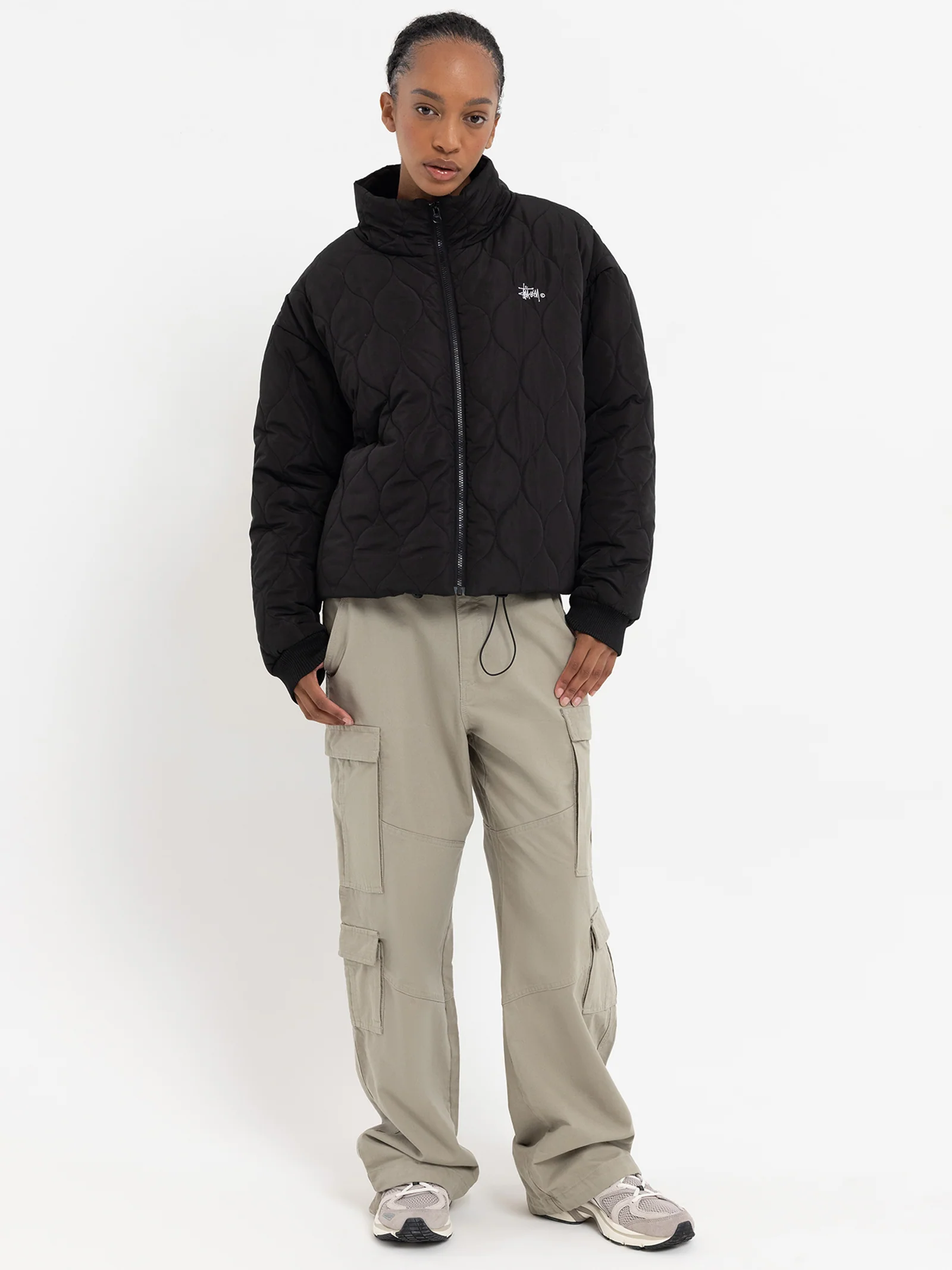 Graffiti Quilted Crop Puffer