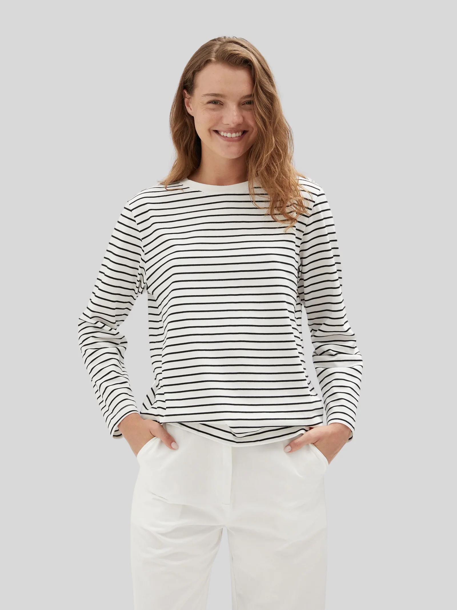 Cotton Striped Long Sleeve Top