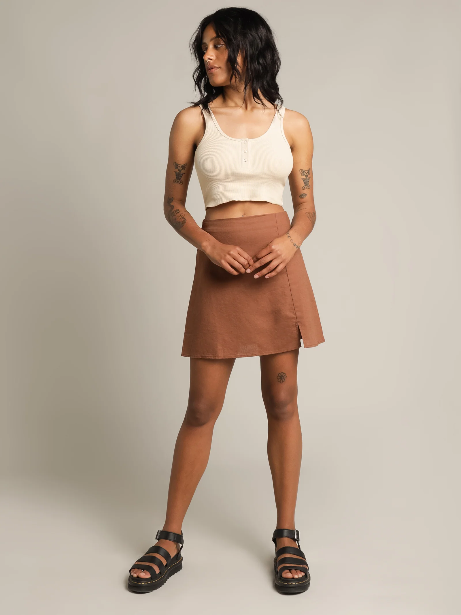 Jade Button Front Waffle Tank - Image 4