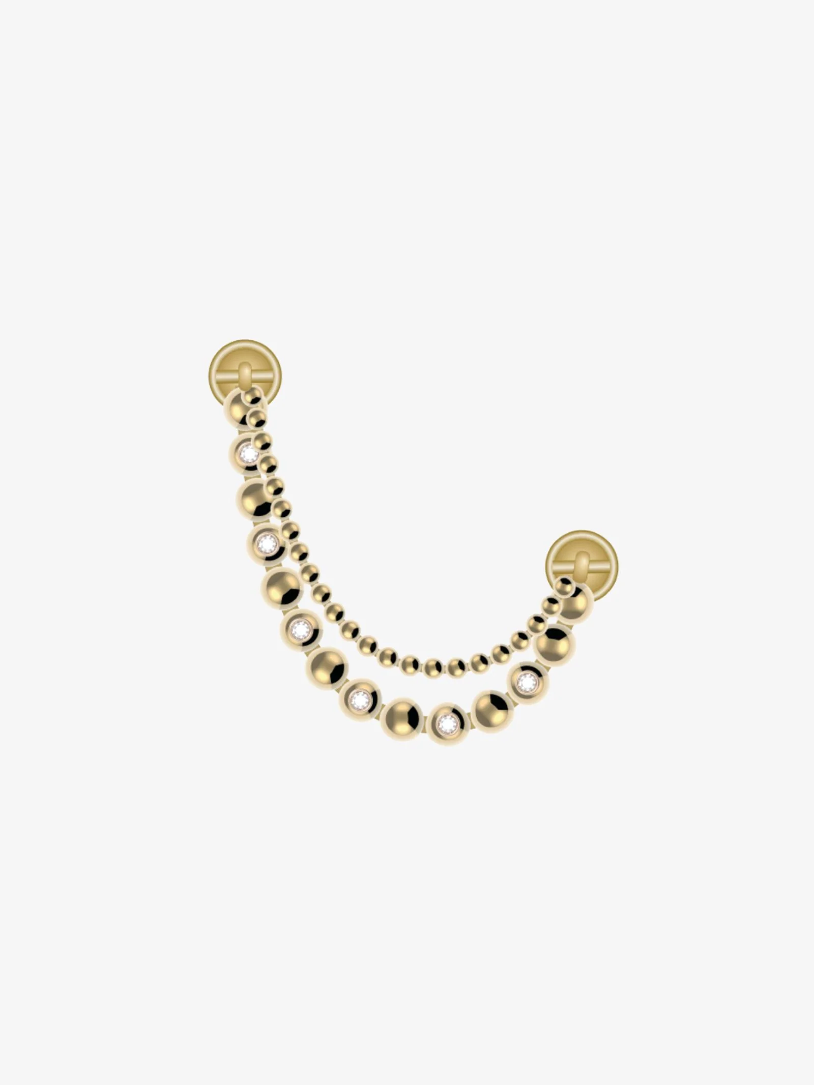 Gold and Crystal Double Chain