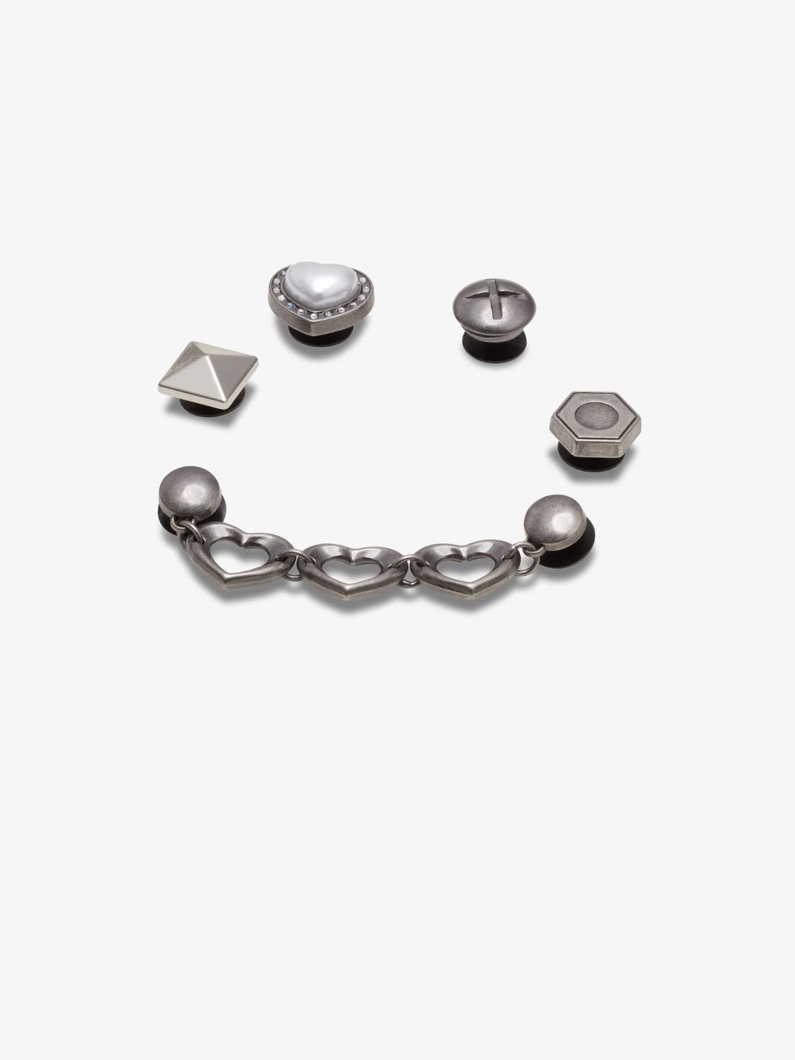 Silver Romantic 5 Pack Shoe Charm