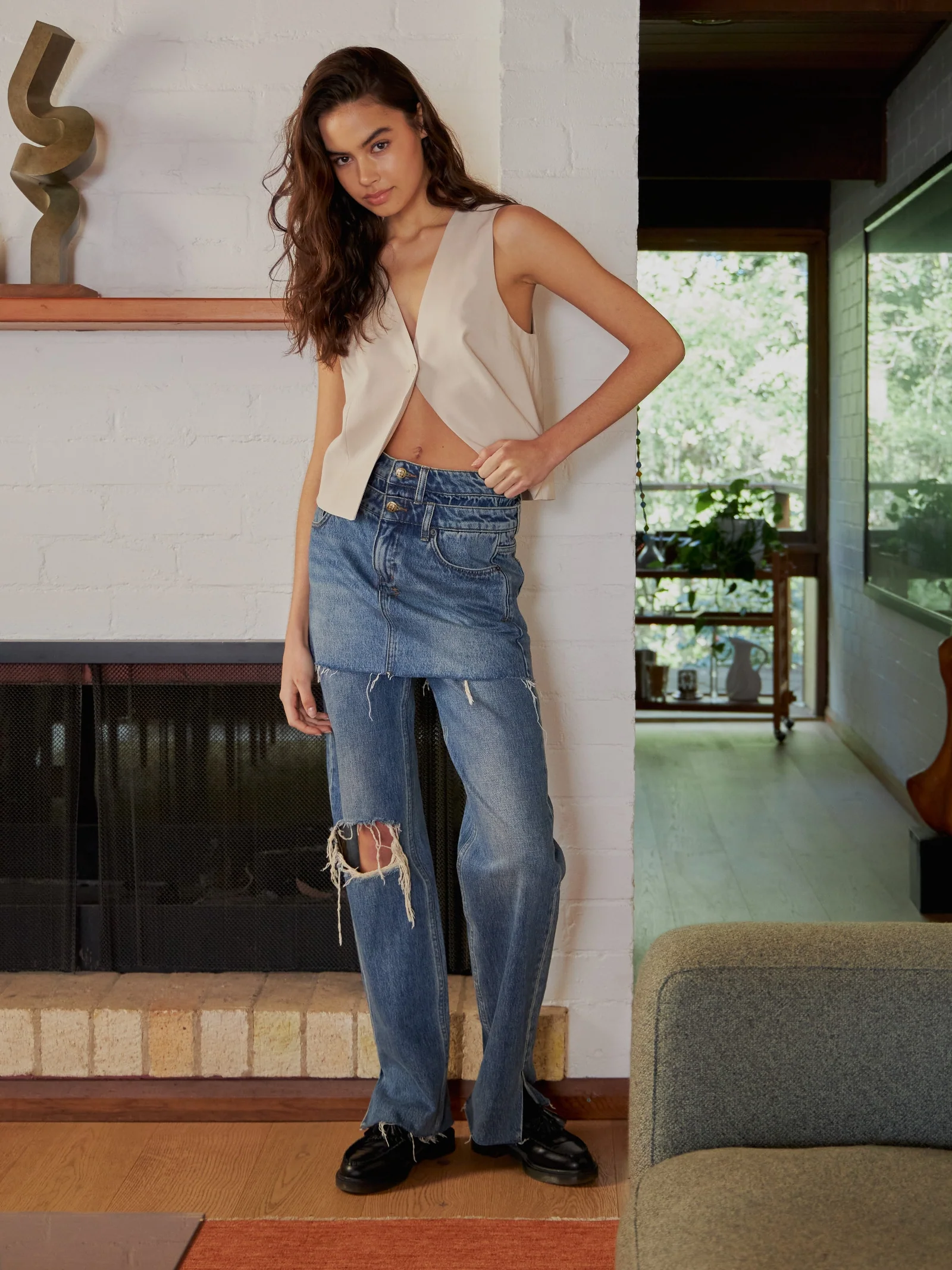 Model Denim Mini Skirt Rework - Image 3