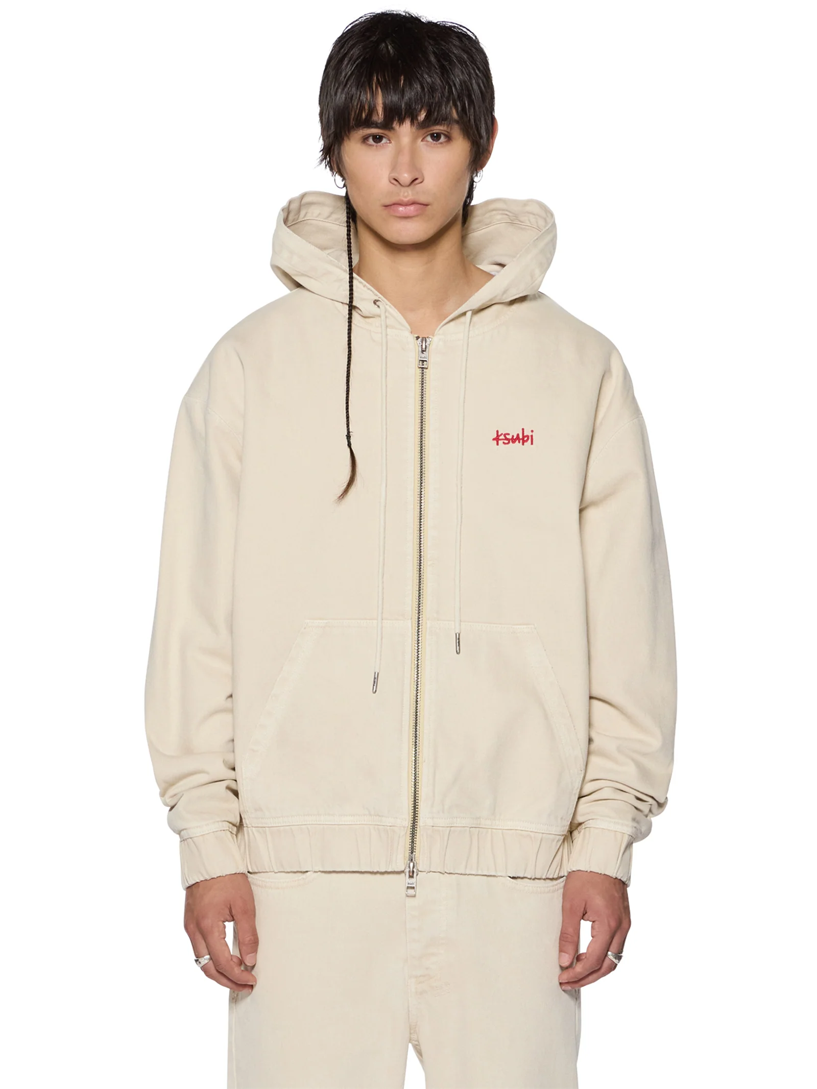 Zipped Denim Hoodie