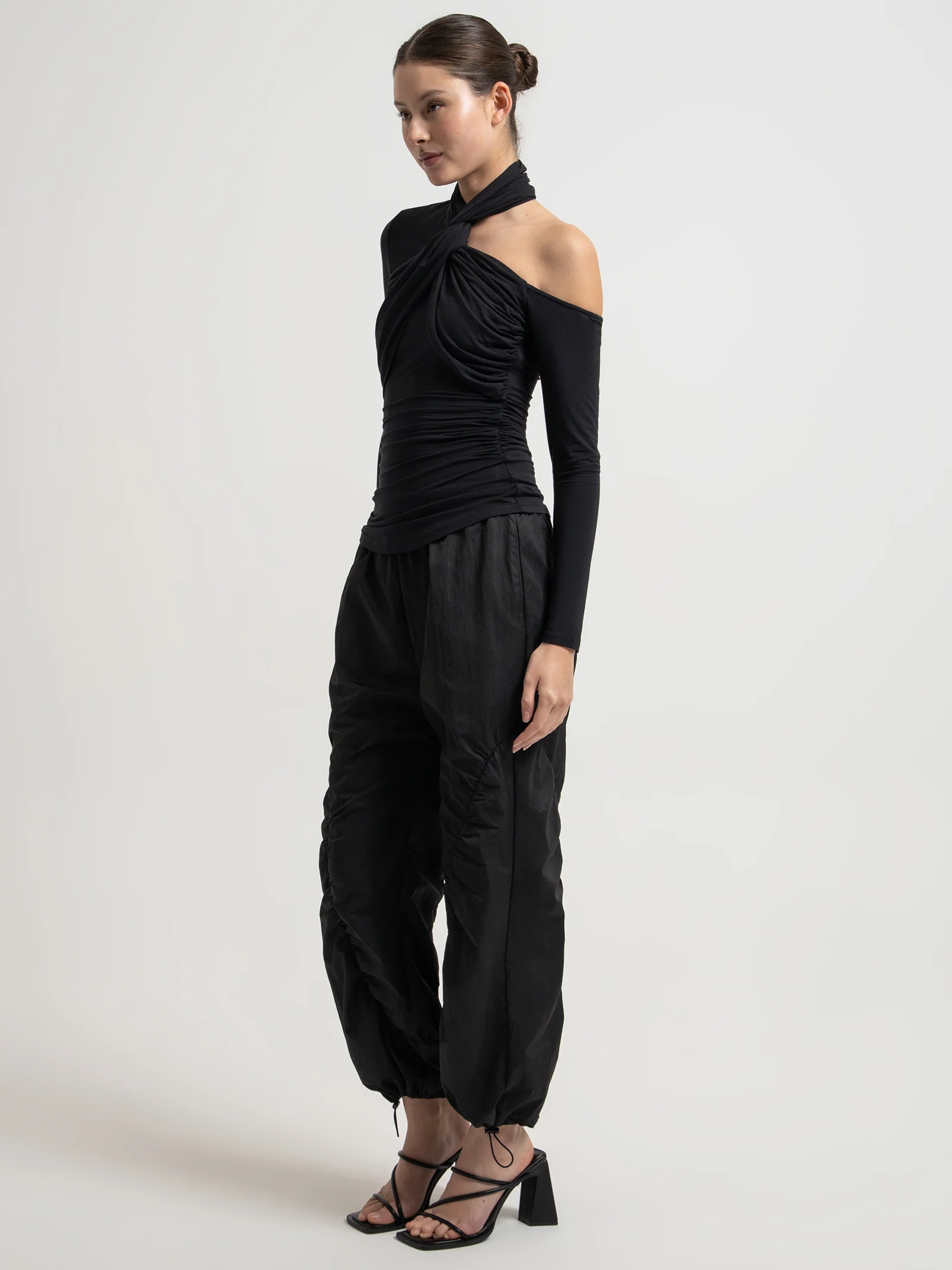 Ladee Twisted Neckline Jersey Top - Image 4
