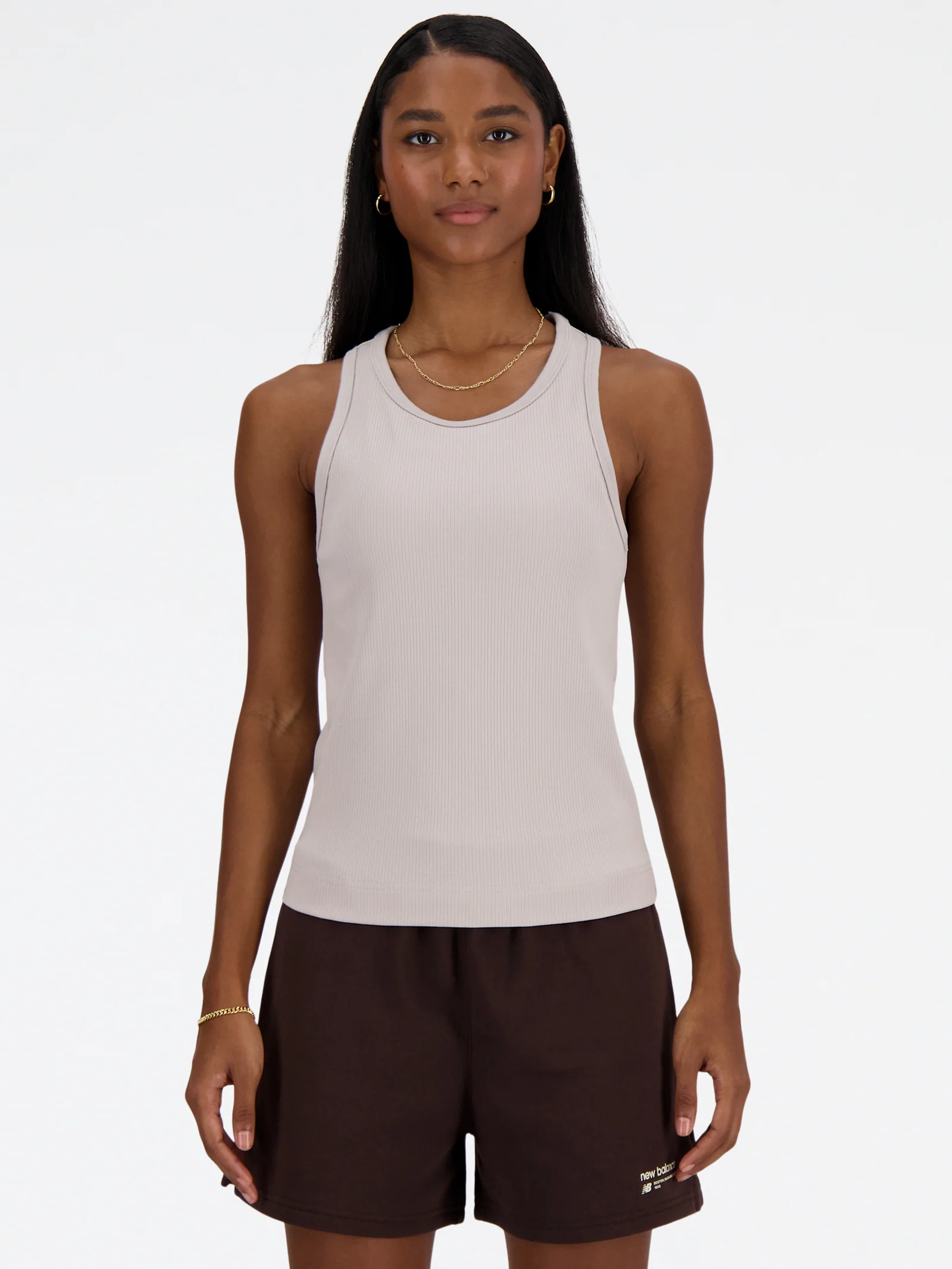 Linear Heritage Rib Knit Racer Tank