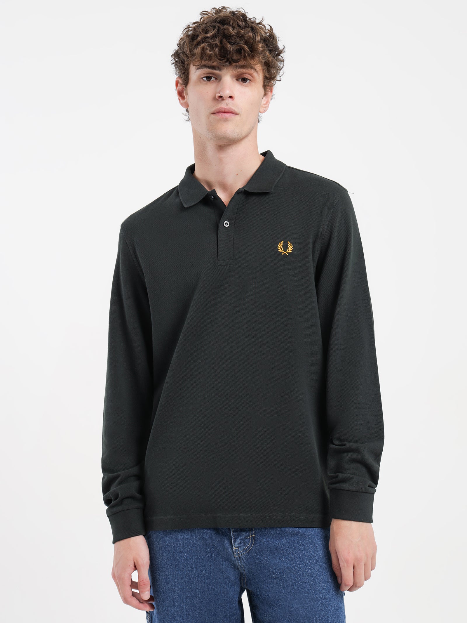 Long Sleeve Plain Polo Shirt