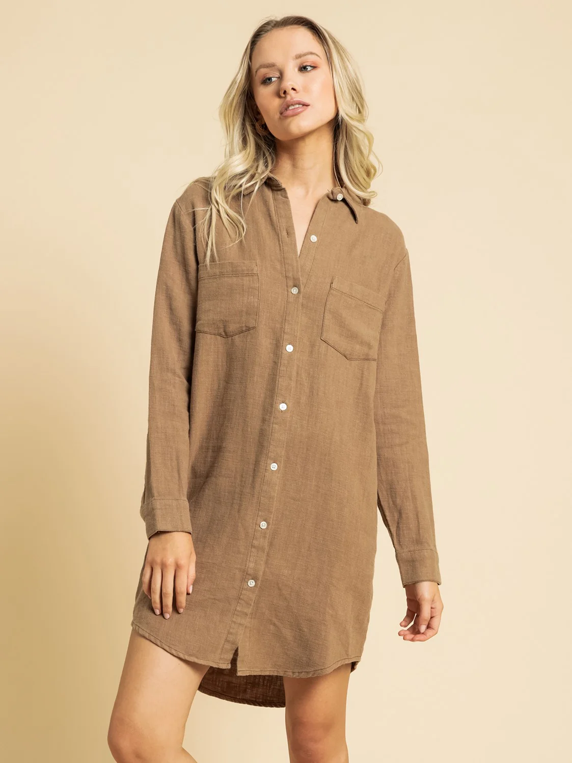 Marvin Linen Longline Shirt Dress - Image 4