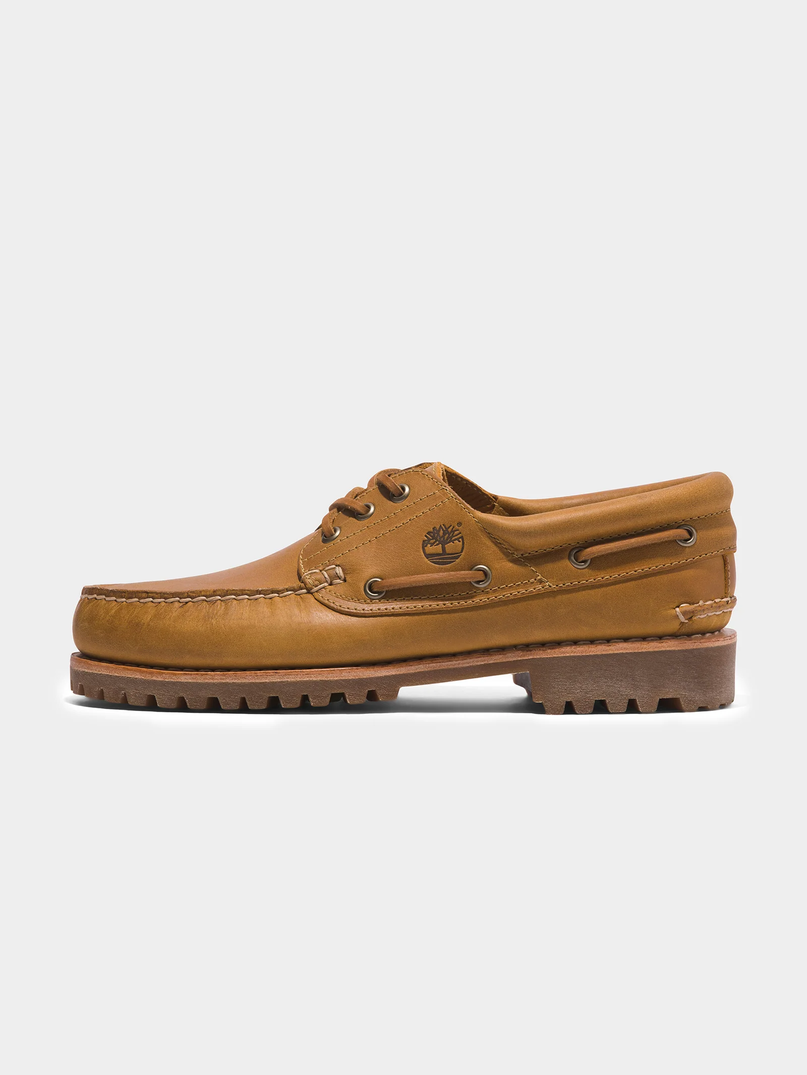Mens 3 Eye Classic Lug Handsewn Boat Shoes - Image 6
