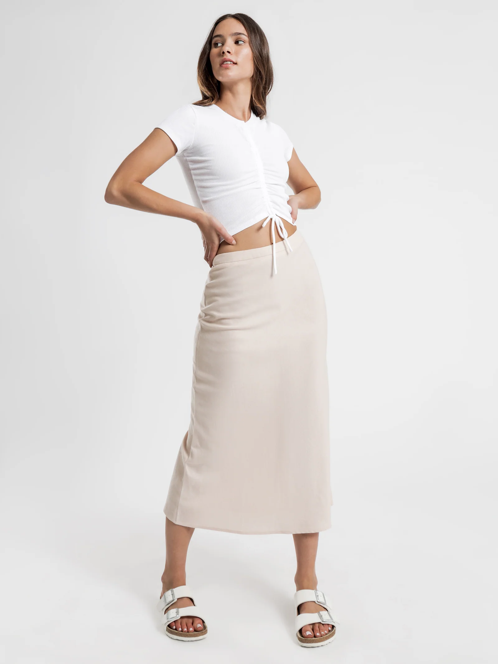 Miles Linen Midi Skirt - Image 4