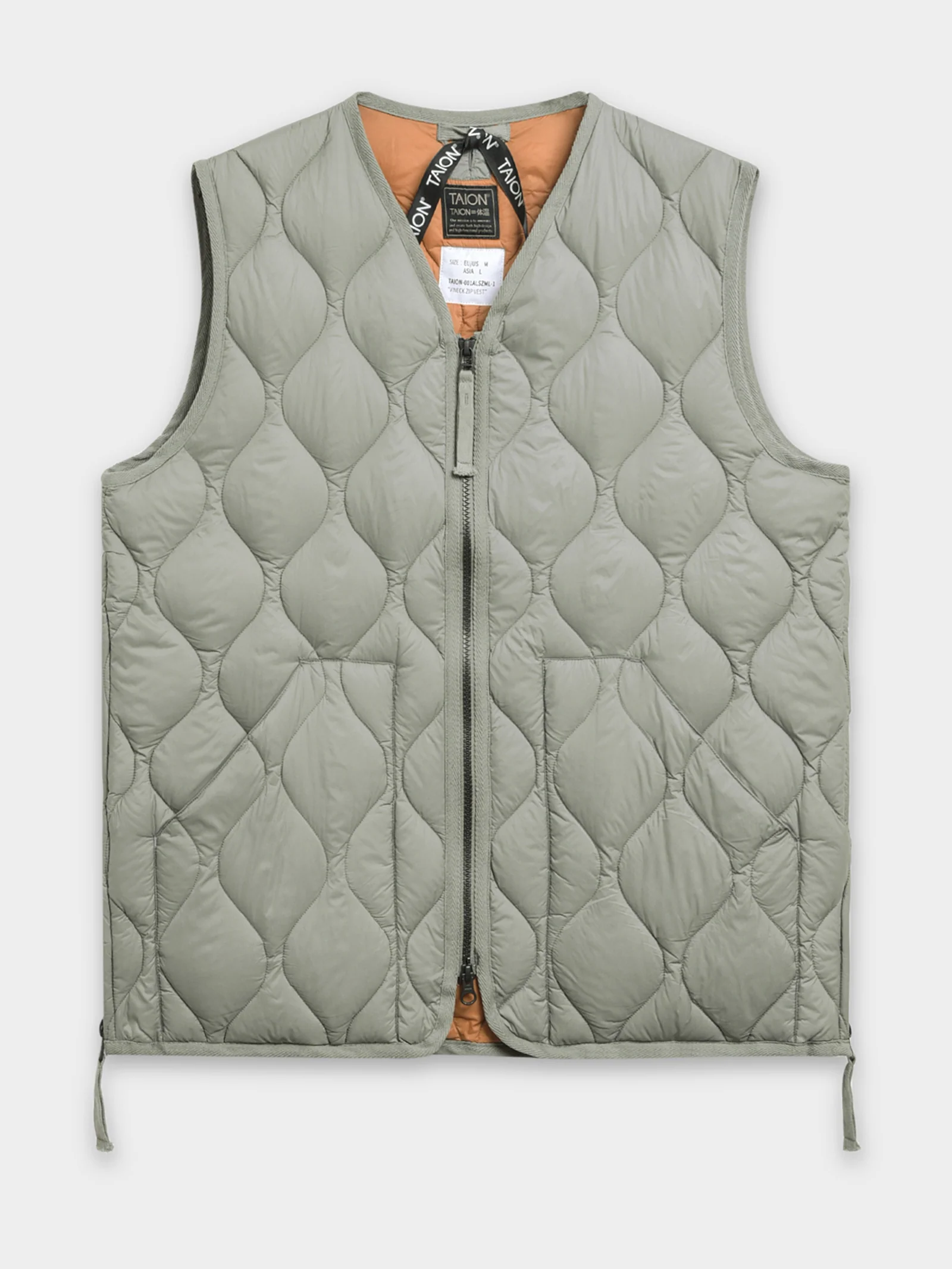 Military V Neck Zip Down Vest