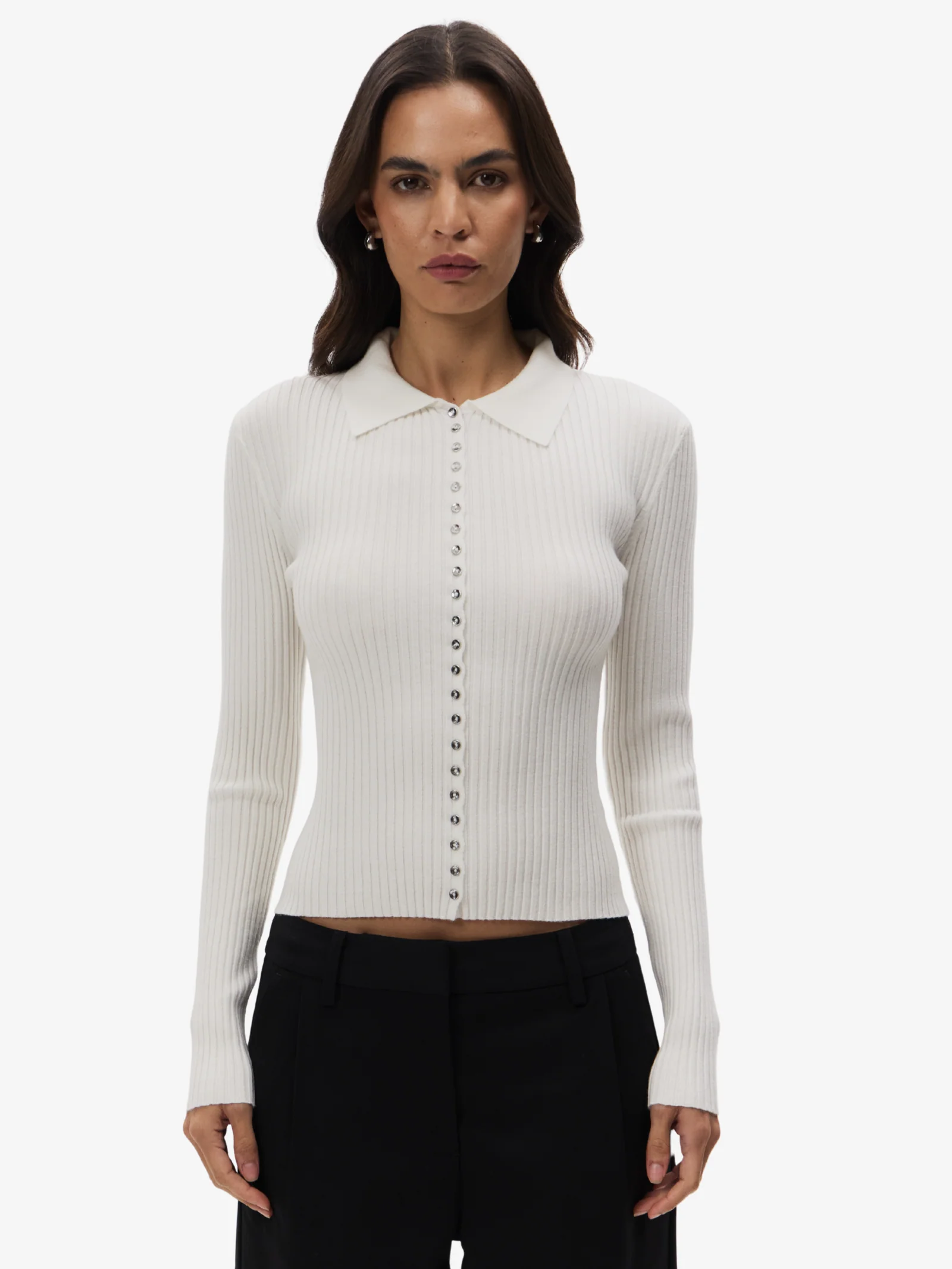 Long Sleeve Button Up Knit