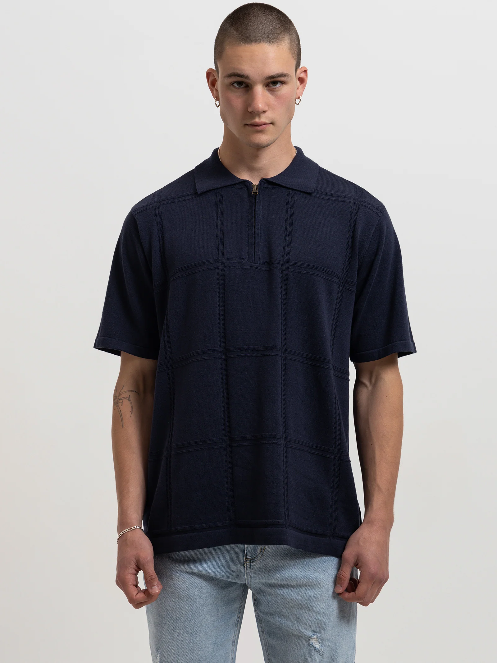 Natural Cooperation Jacquard Knit Polo