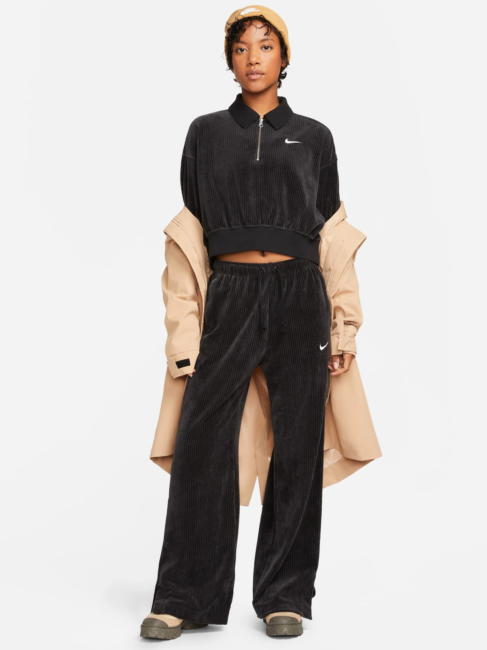 Women's Sportswear Velour Wide-Leg Pants