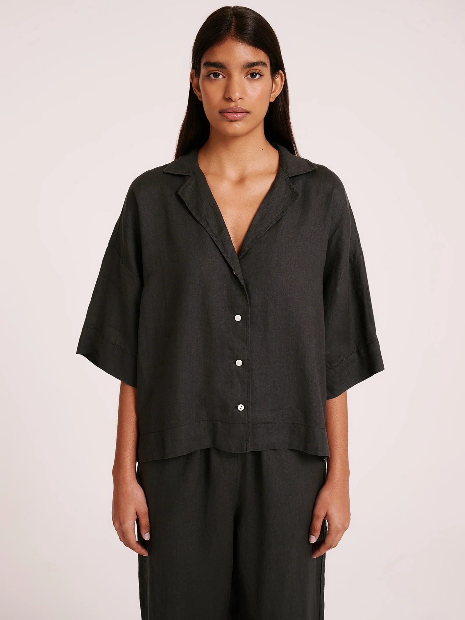 Nude Linen Lounge Shirt