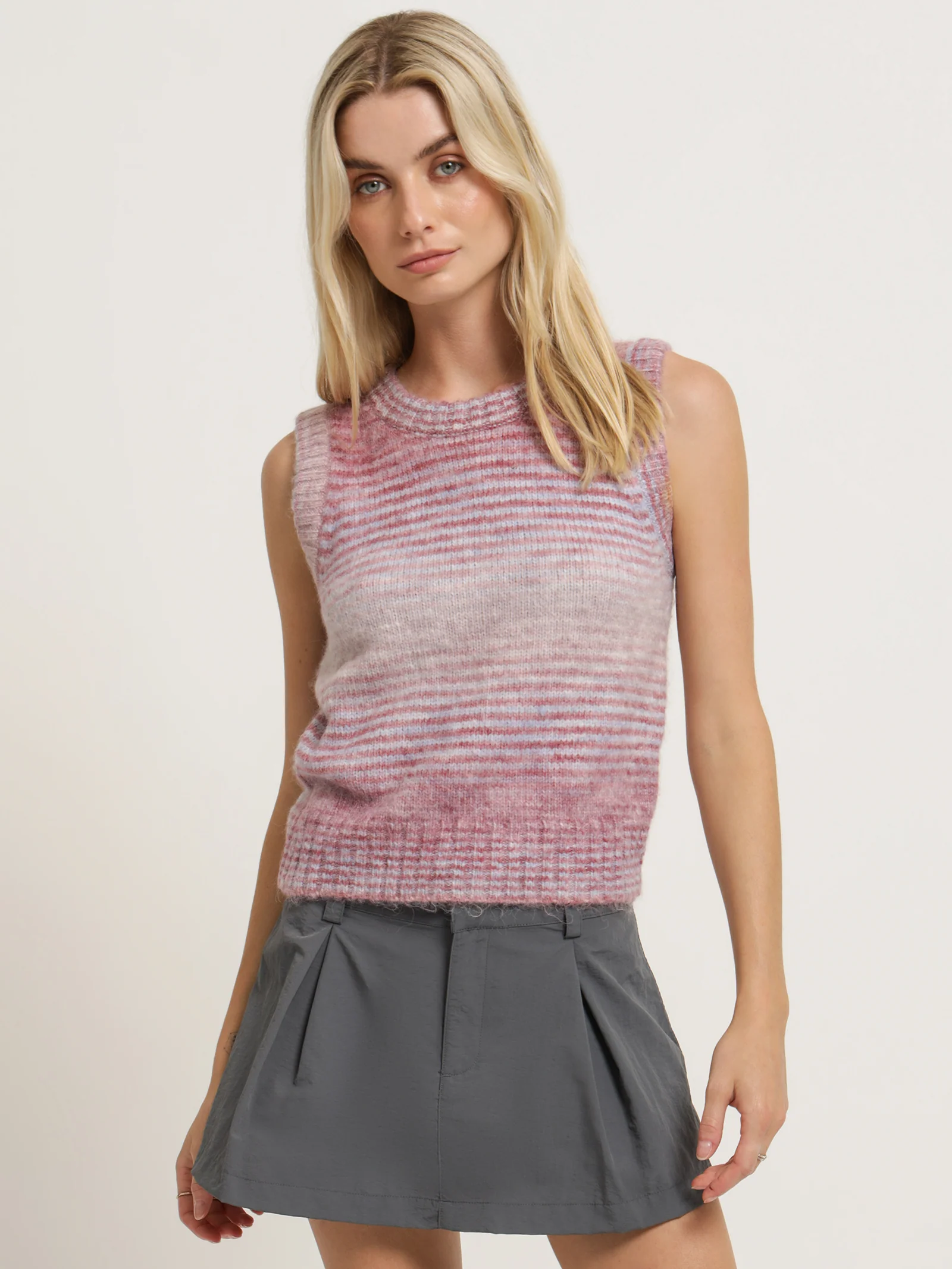 Nylon Flared Mini Skirt - Image 4
