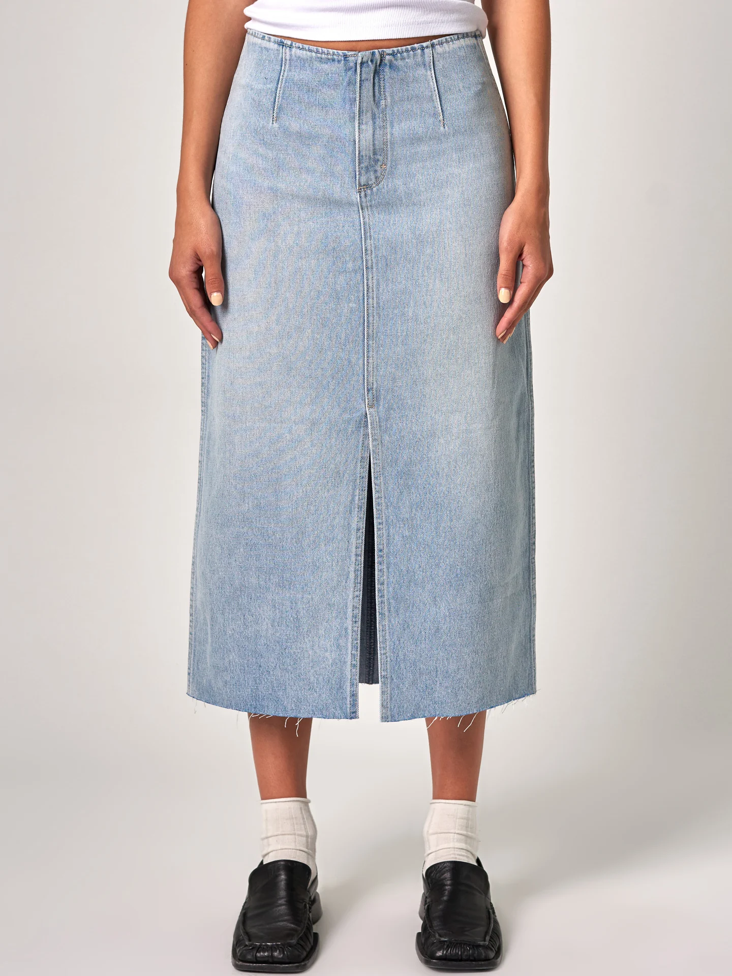 Recut Maxi Denim Skirt