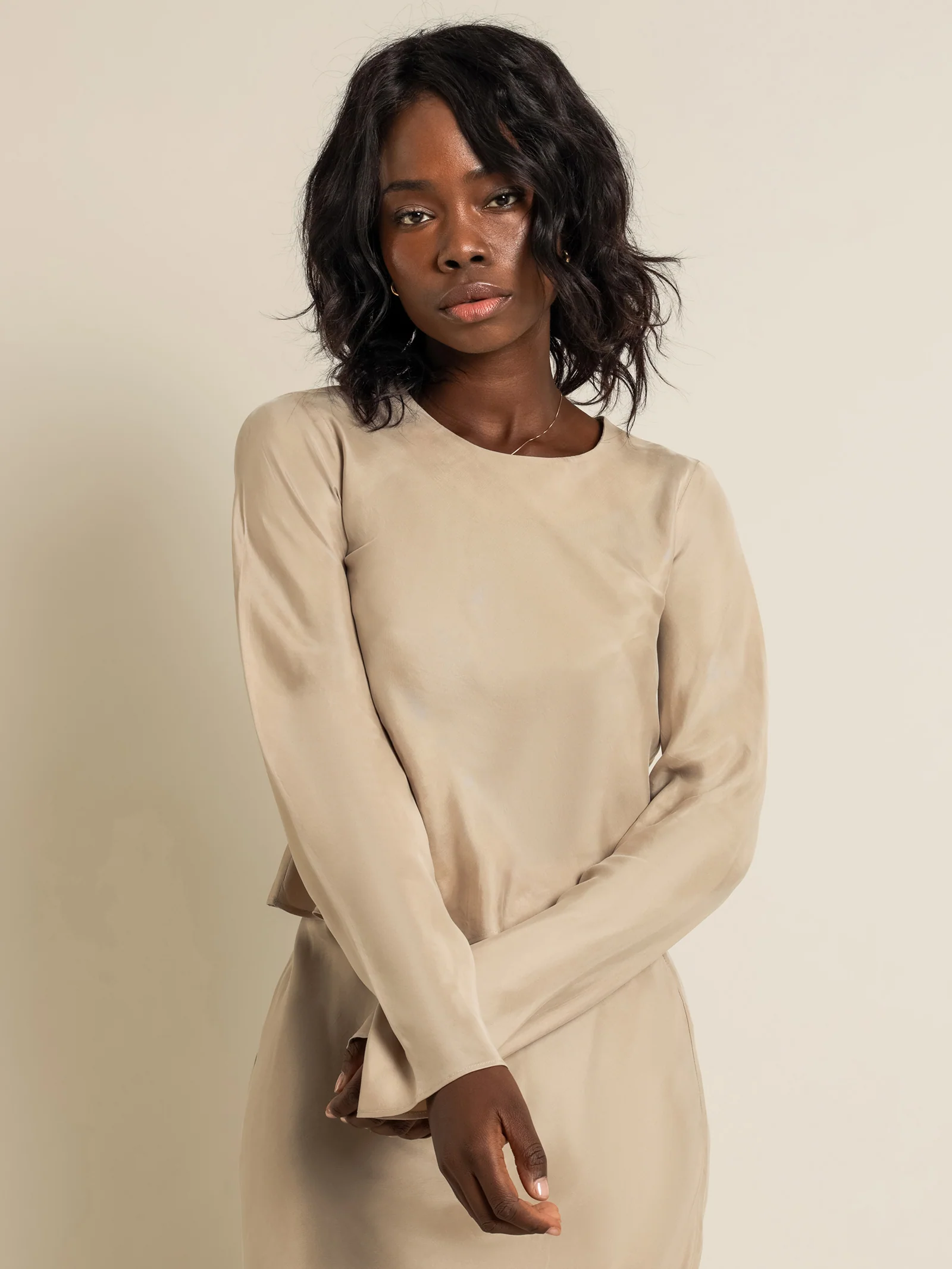 Reece Long Sleeve Cupro Top