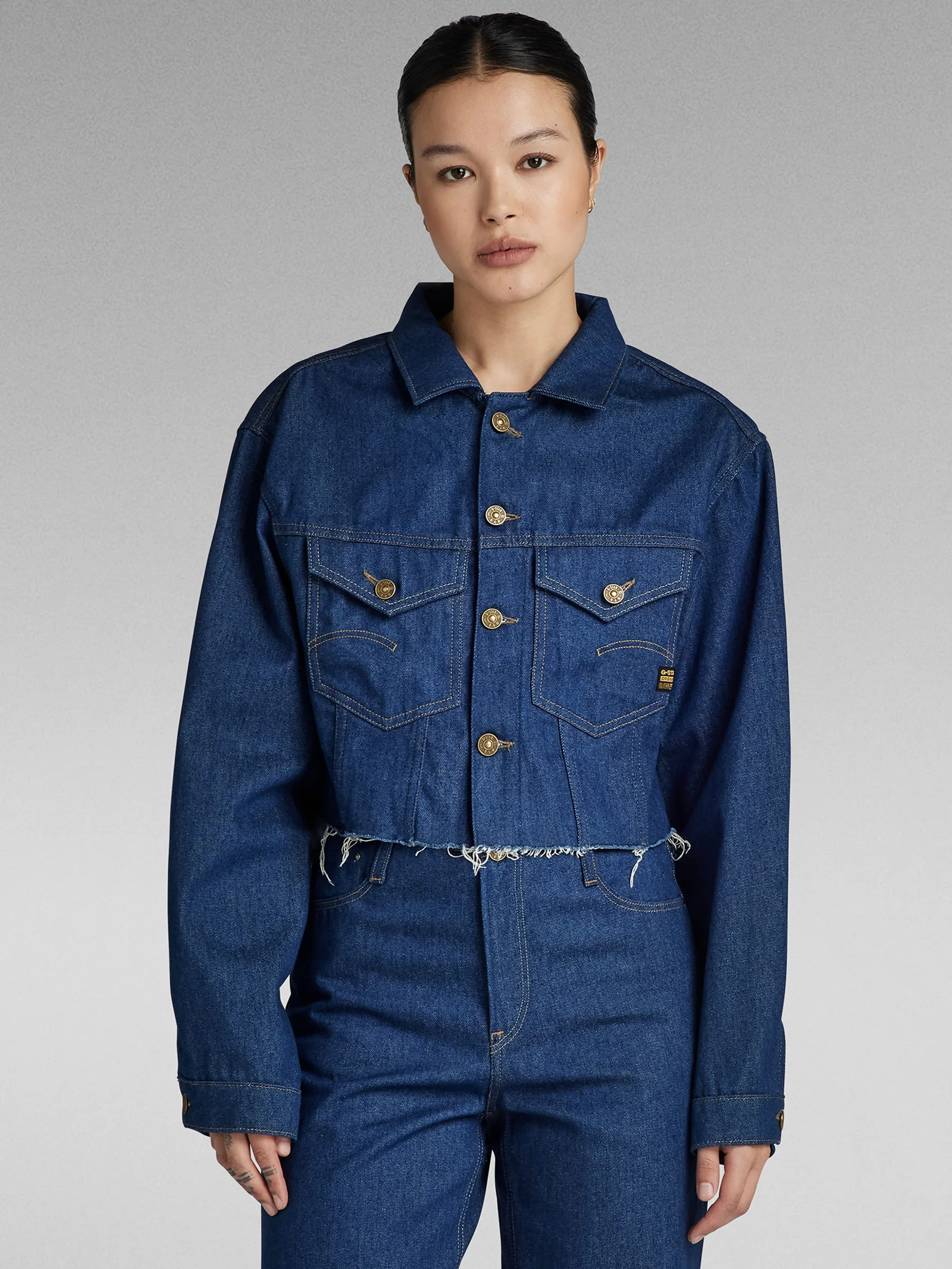 Relaxed Cropped Cut Off Jacket