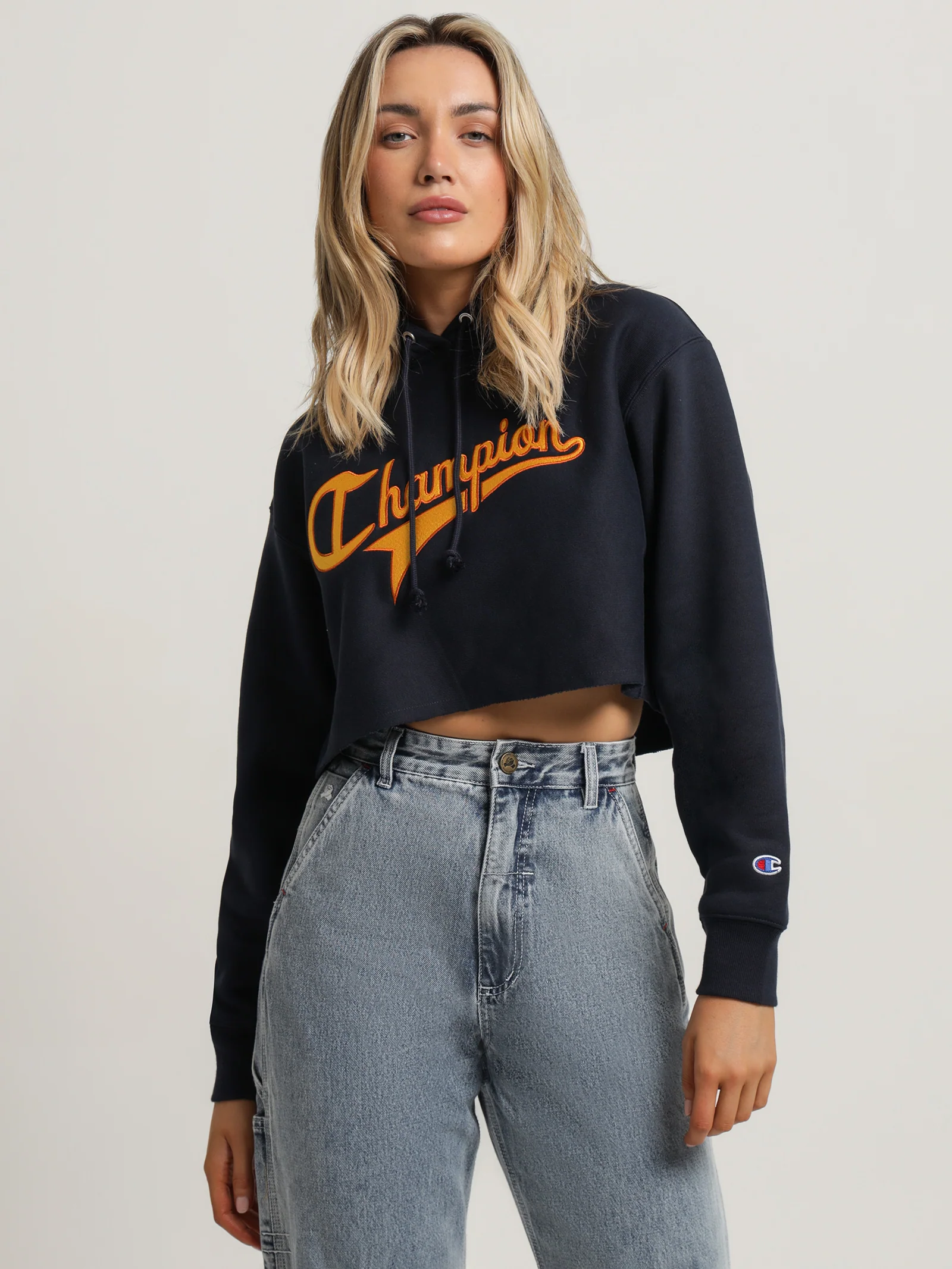 Reverse Weave Collegiate Cursive Script Hoodie