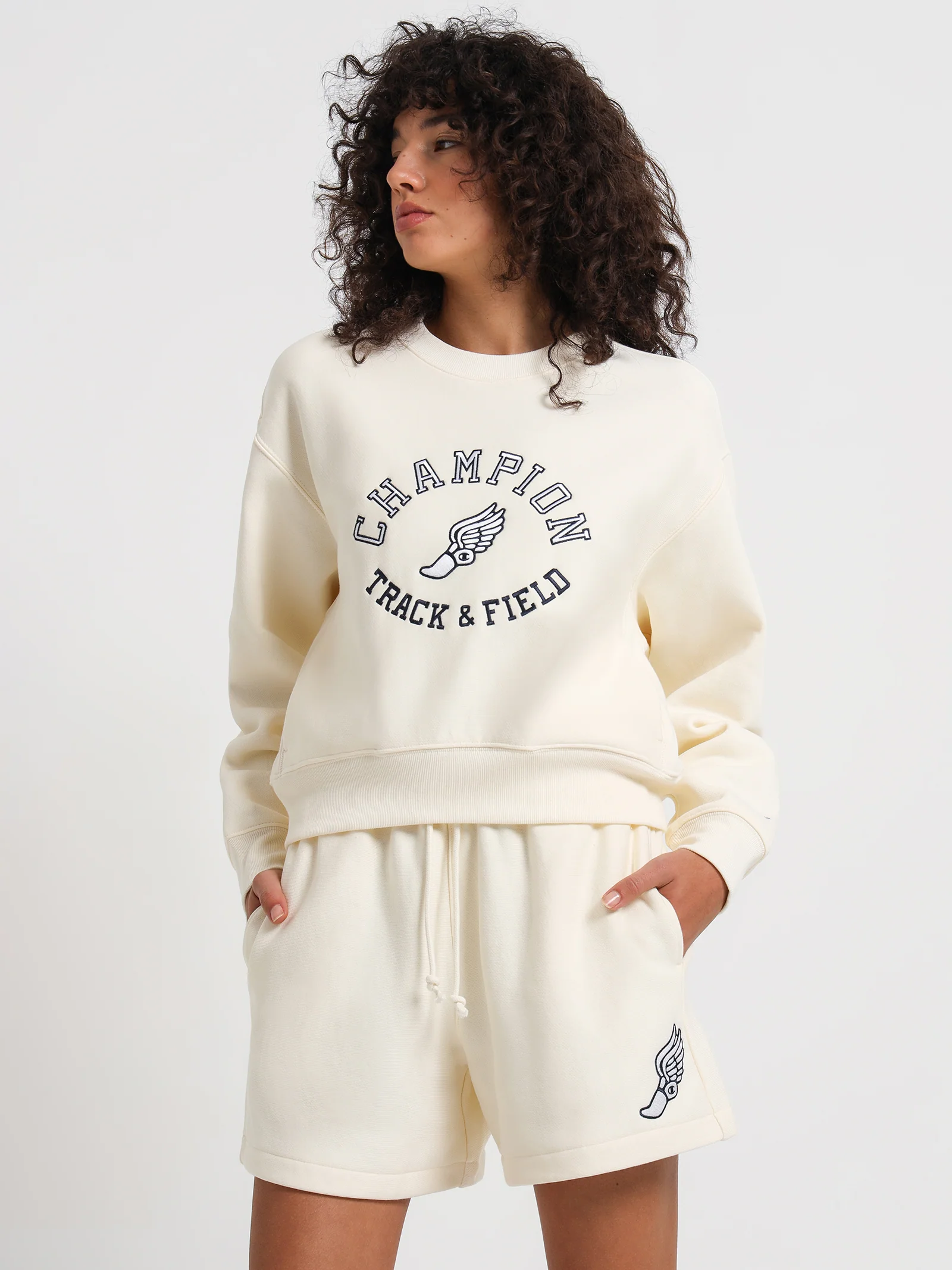 Reverse Weave Collegiate Track & Field Crew Sweater