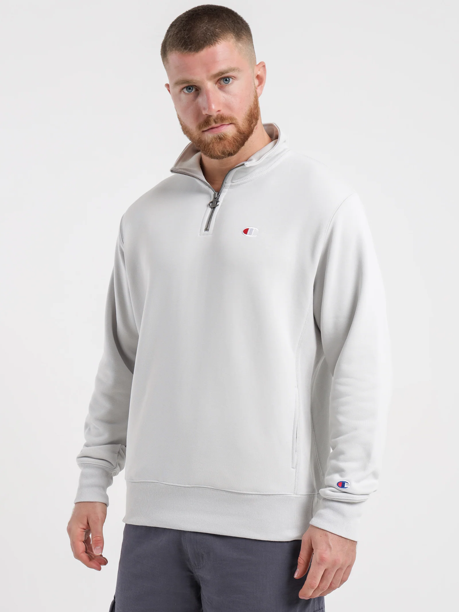 Reverse Weave Terry Quarter Zip Pullover