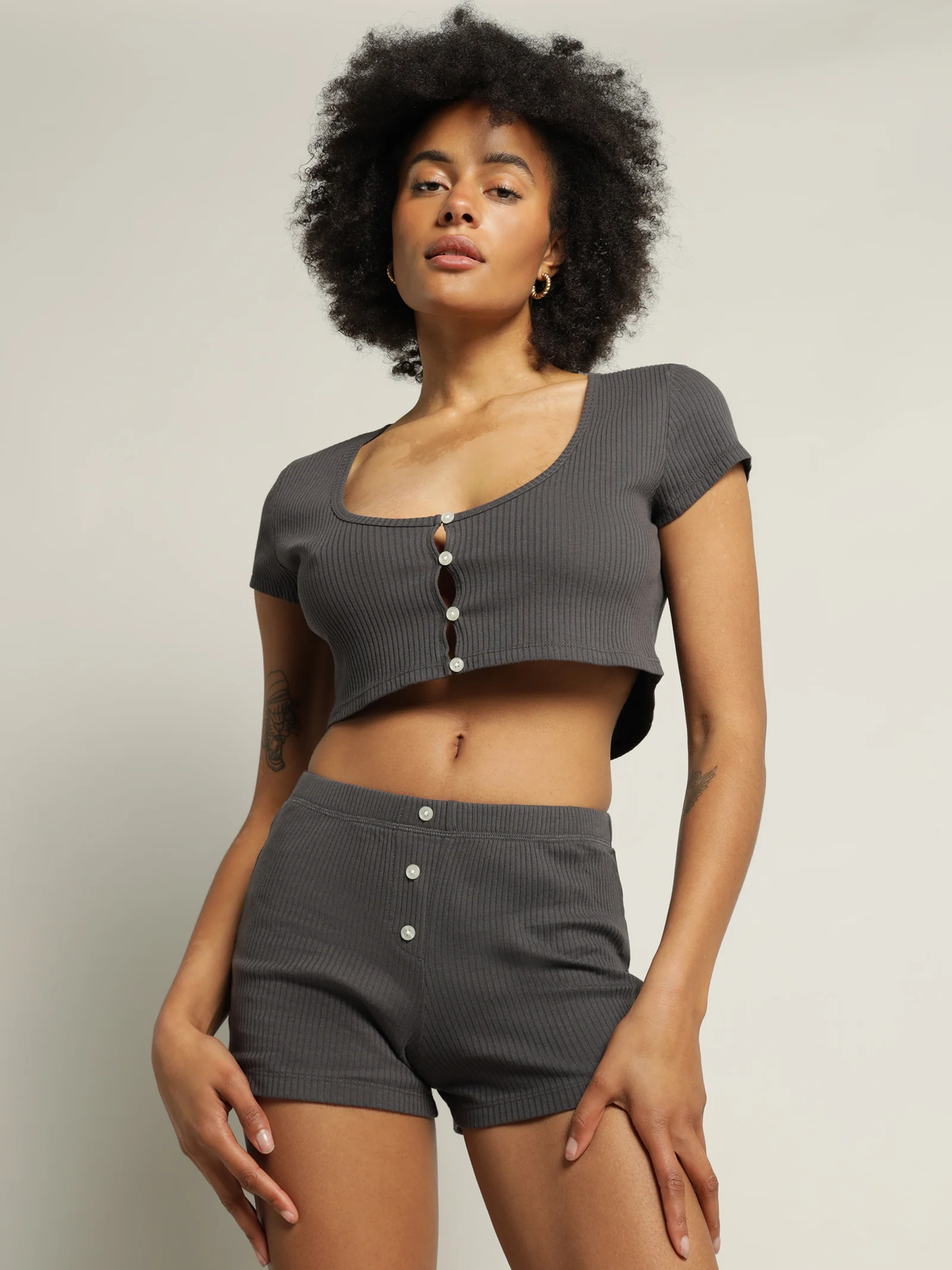 Ribbed Lounge Shorts - Image 2