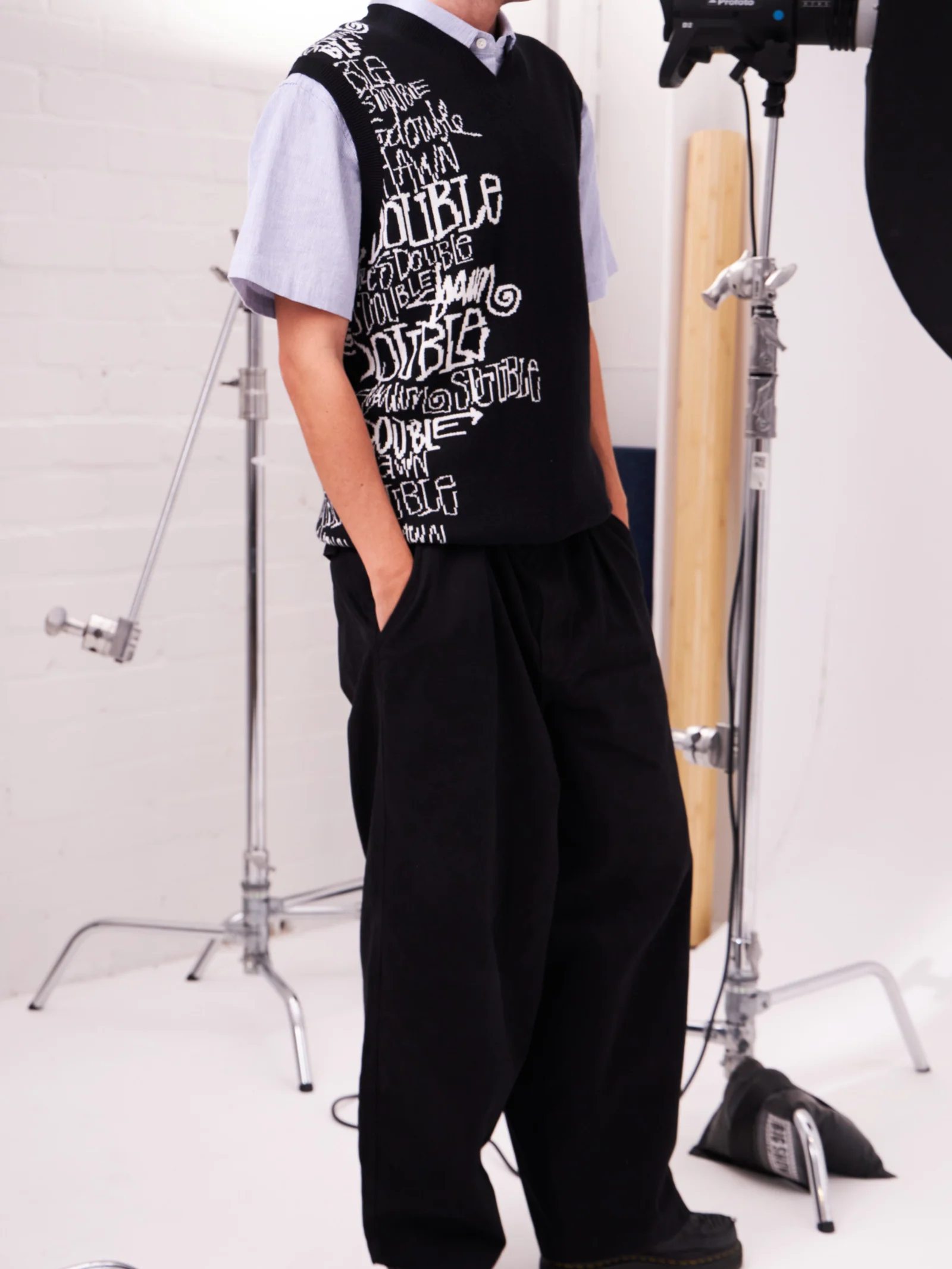 Script Stack Sweater Vest