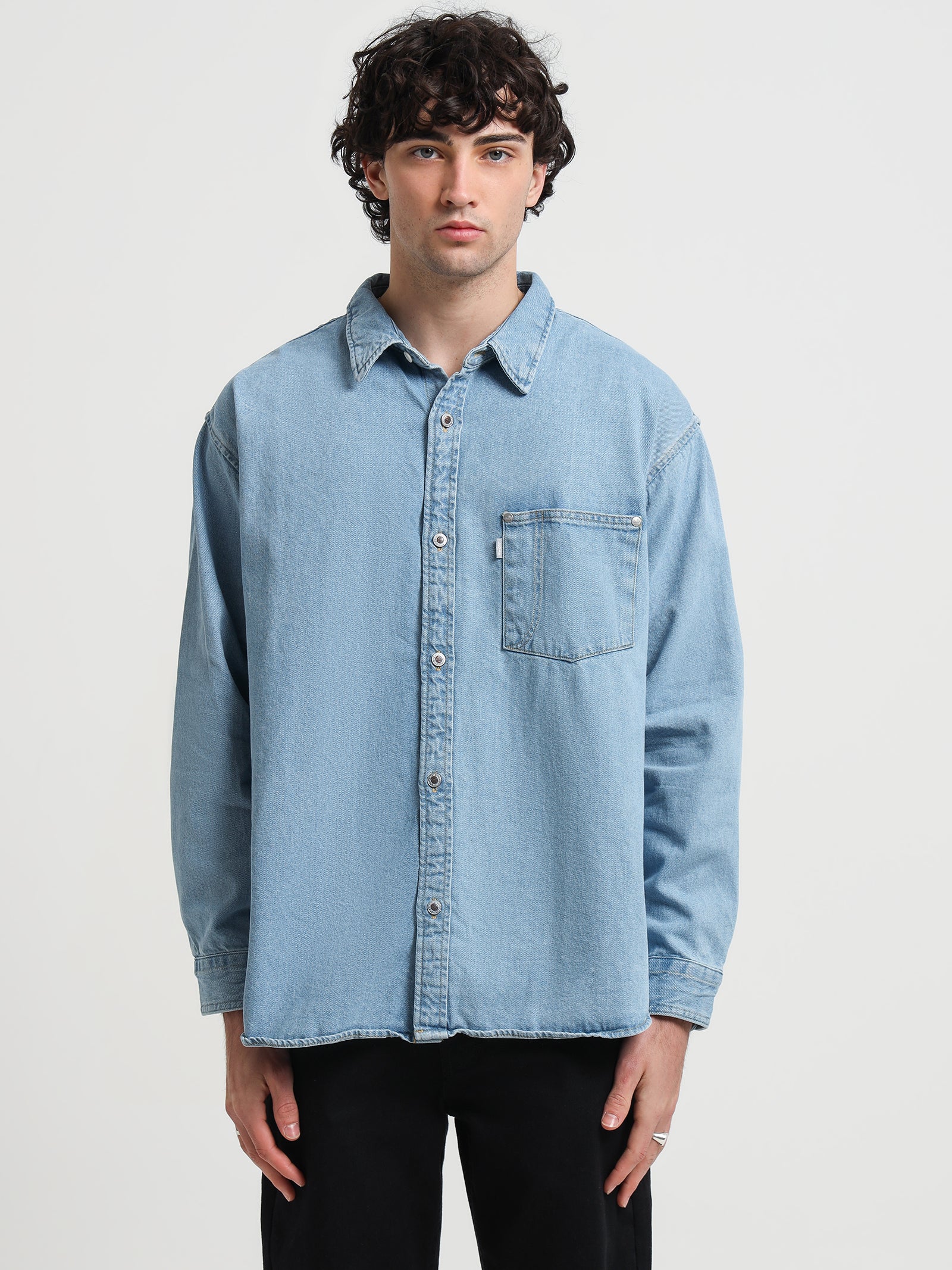 Silvertab Oversized One Pocket Shirt