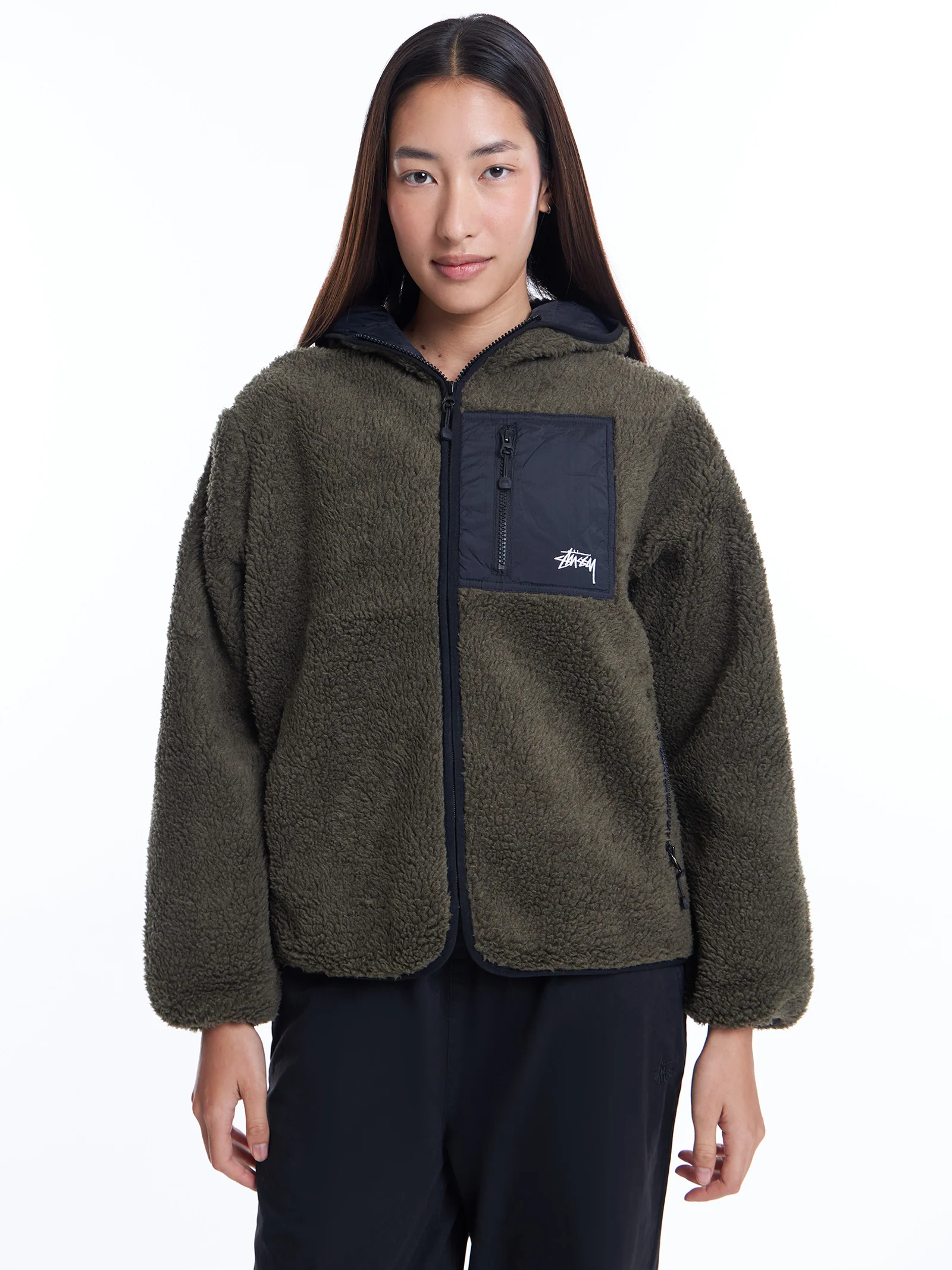 Stock Hooded Sherpa Jacket