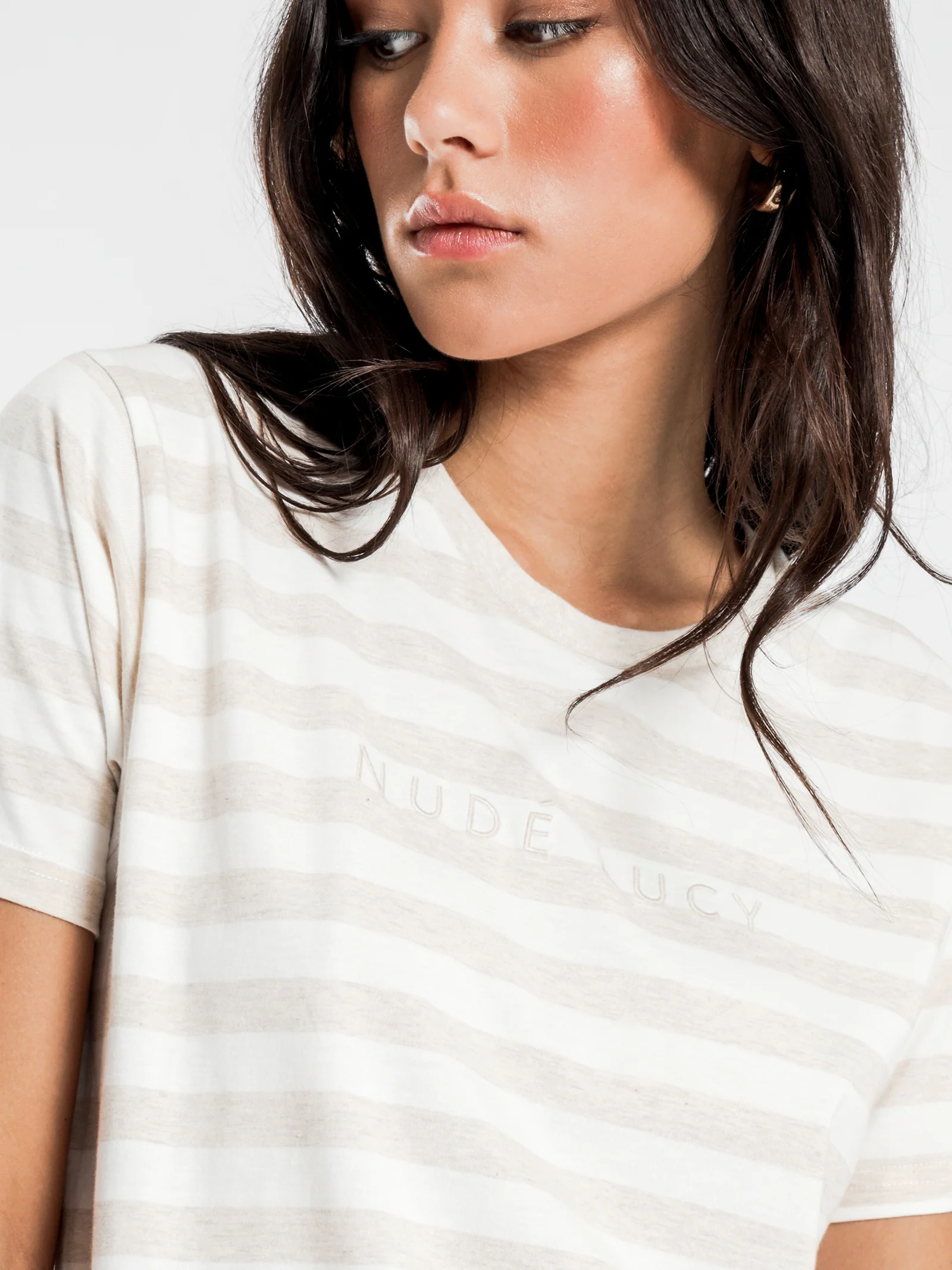 Stripe Slogan T-Shirt - Image 2