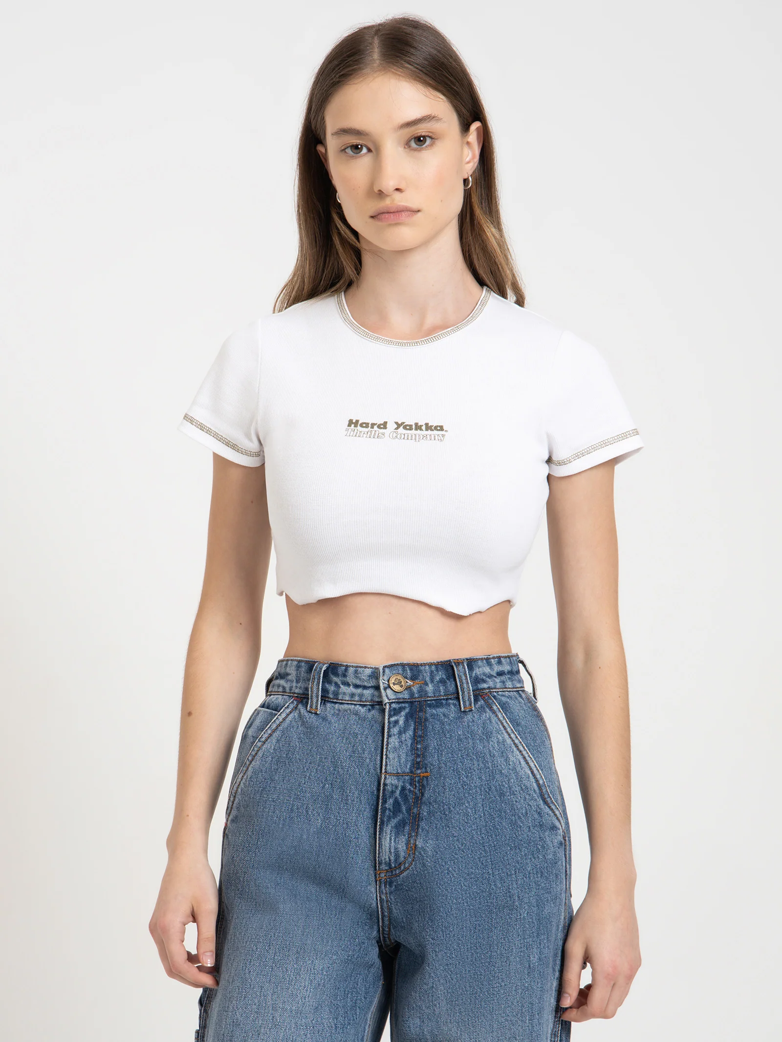Hard Yakka Double Double Baby Crop T-Shirt