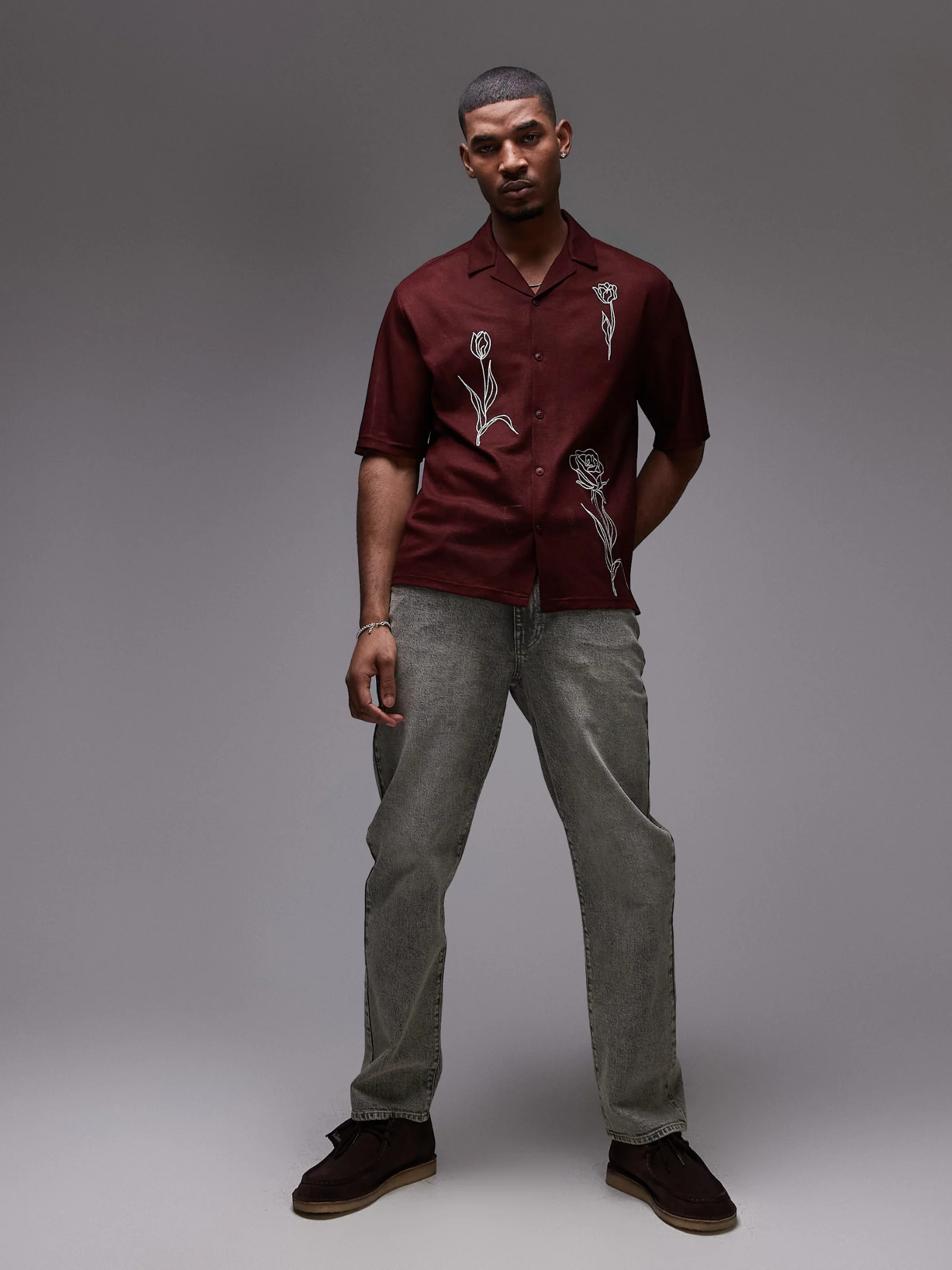 Floral Embroidered Shirt