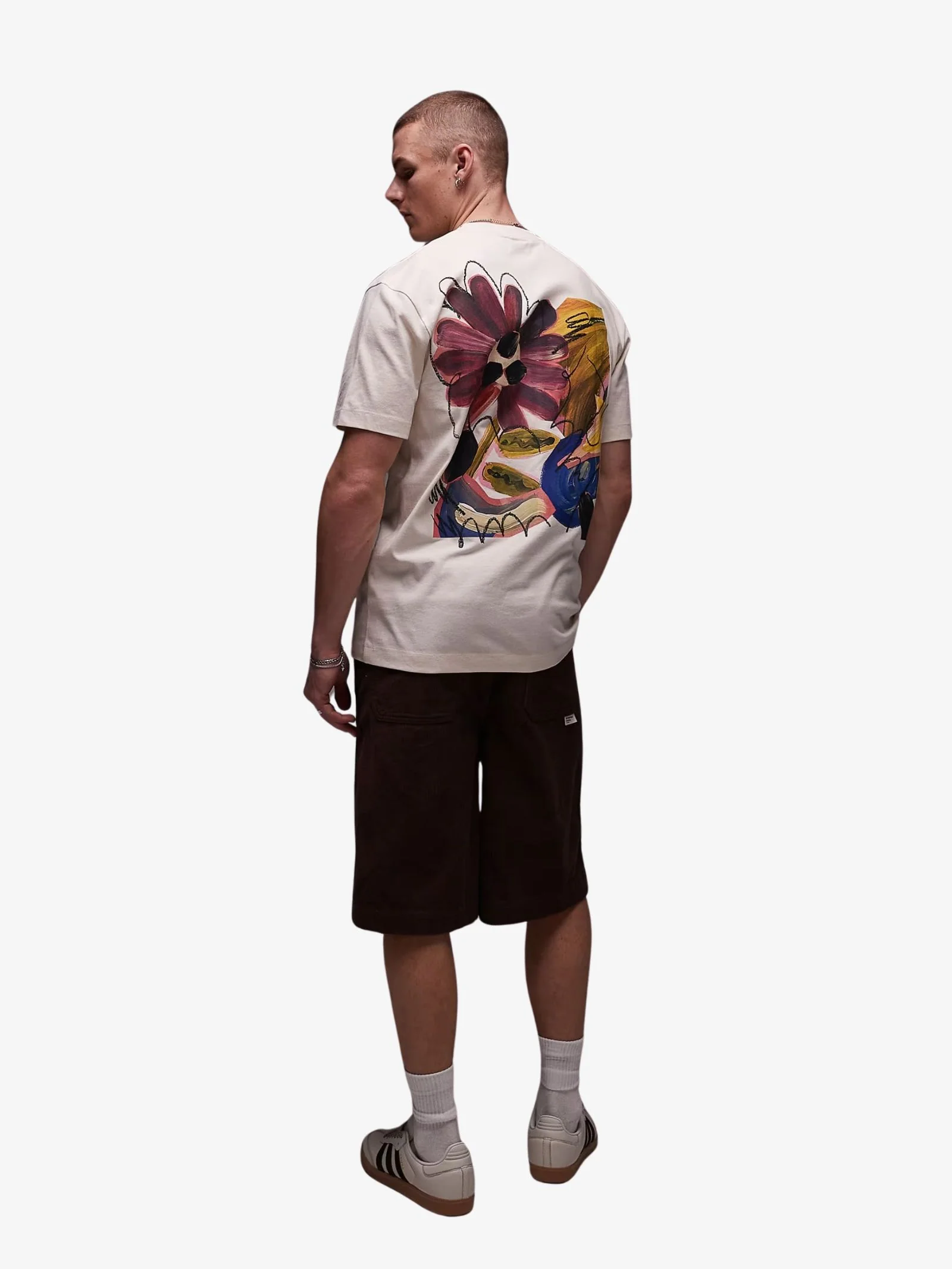 Oversized Abstract Floral Print Shirt