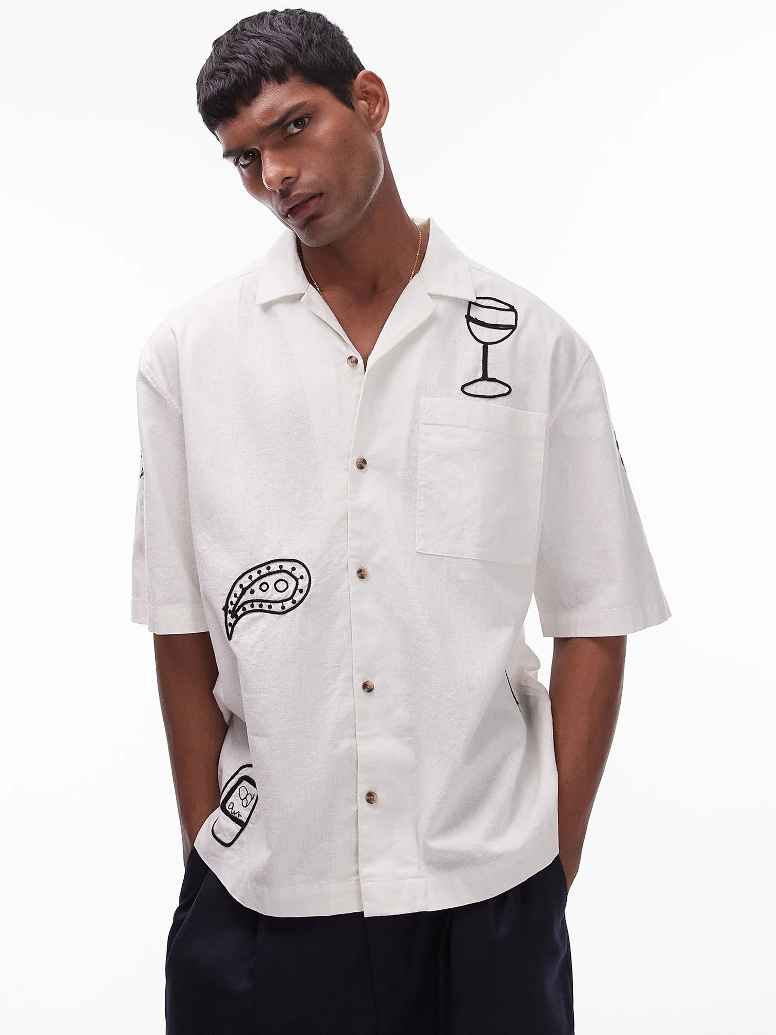 Relaxed Beach Embroidered Shirt