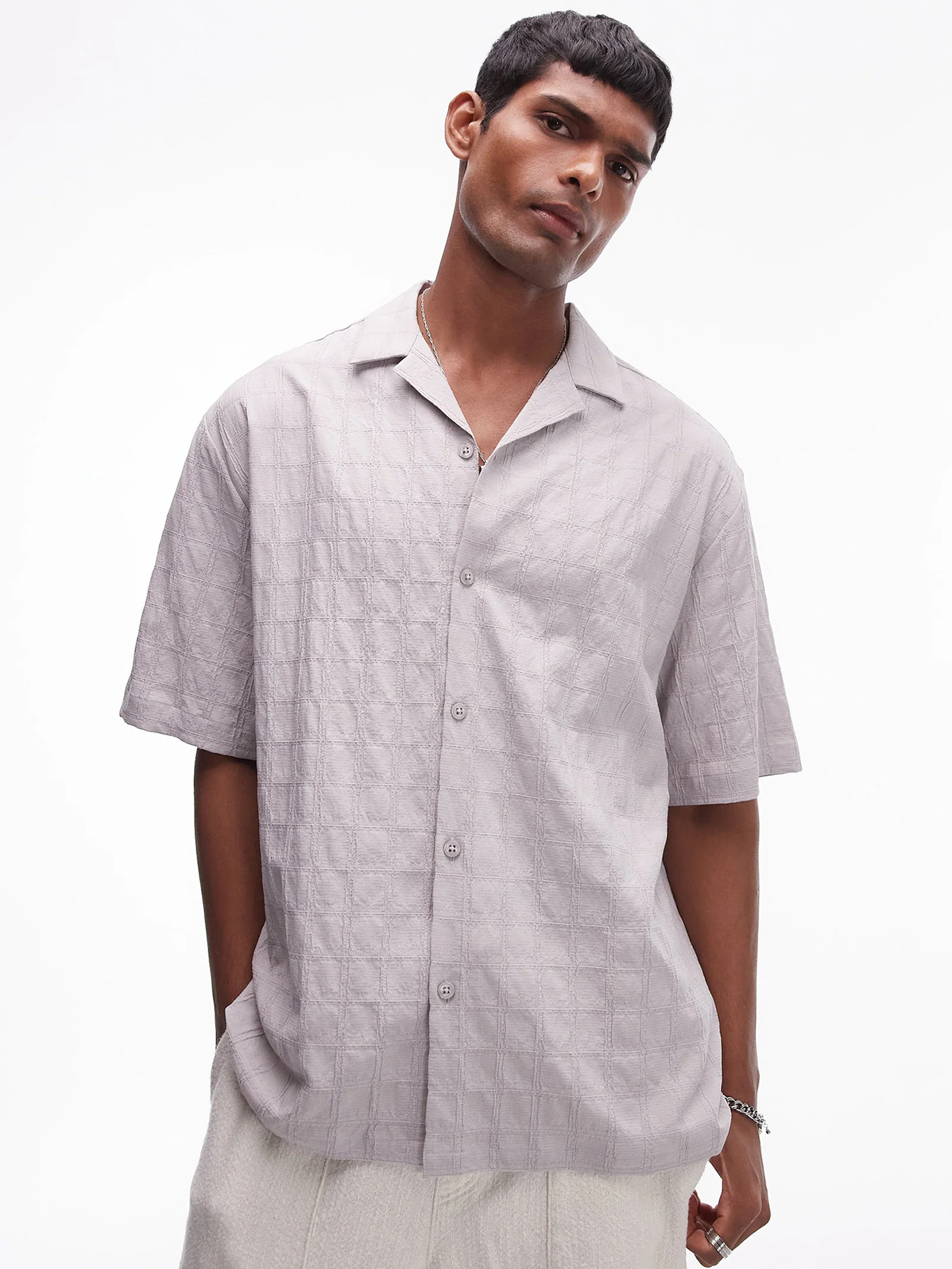Textured Grid Shirt