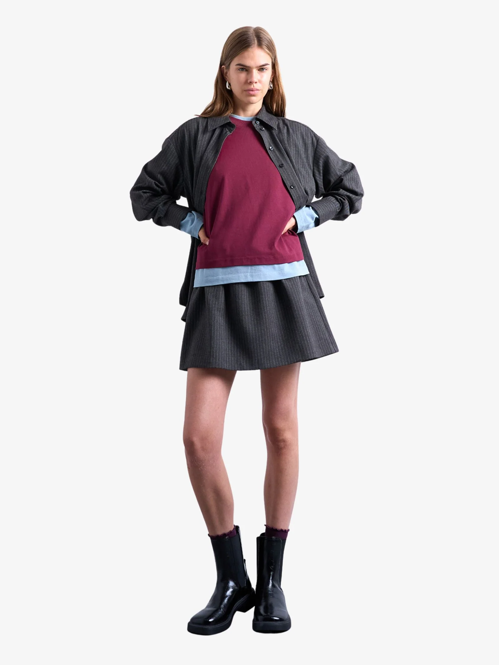 Brushed Low Rise Flippy Mini Micro Skirt